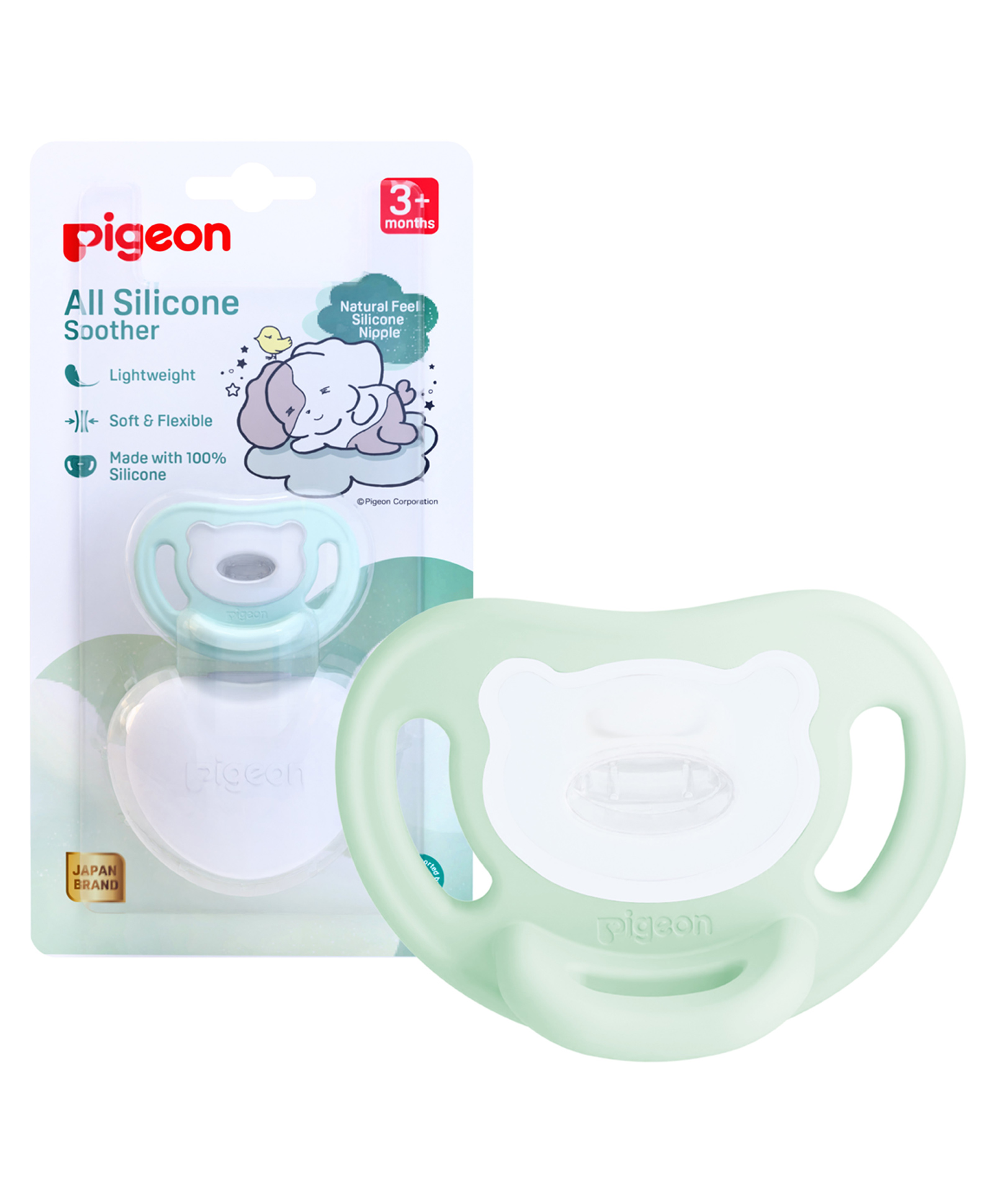 Pigeon All Silicone Soother Lightweight BPA Free Soother for Newborns & Infants - Blue-image-21