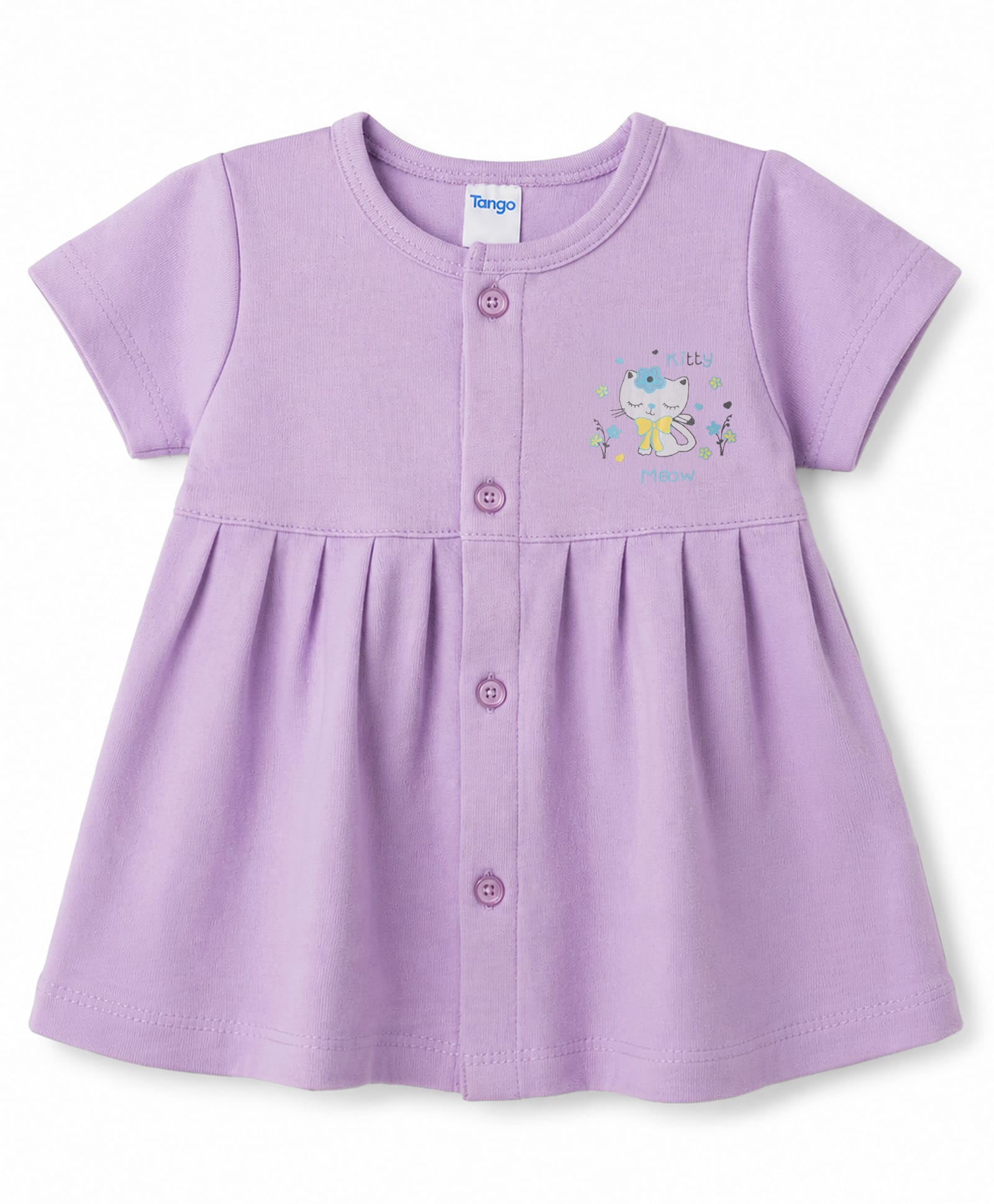Tango Interlock Knit Half Sleeves Frock Elephant Print - Purple-picture-15