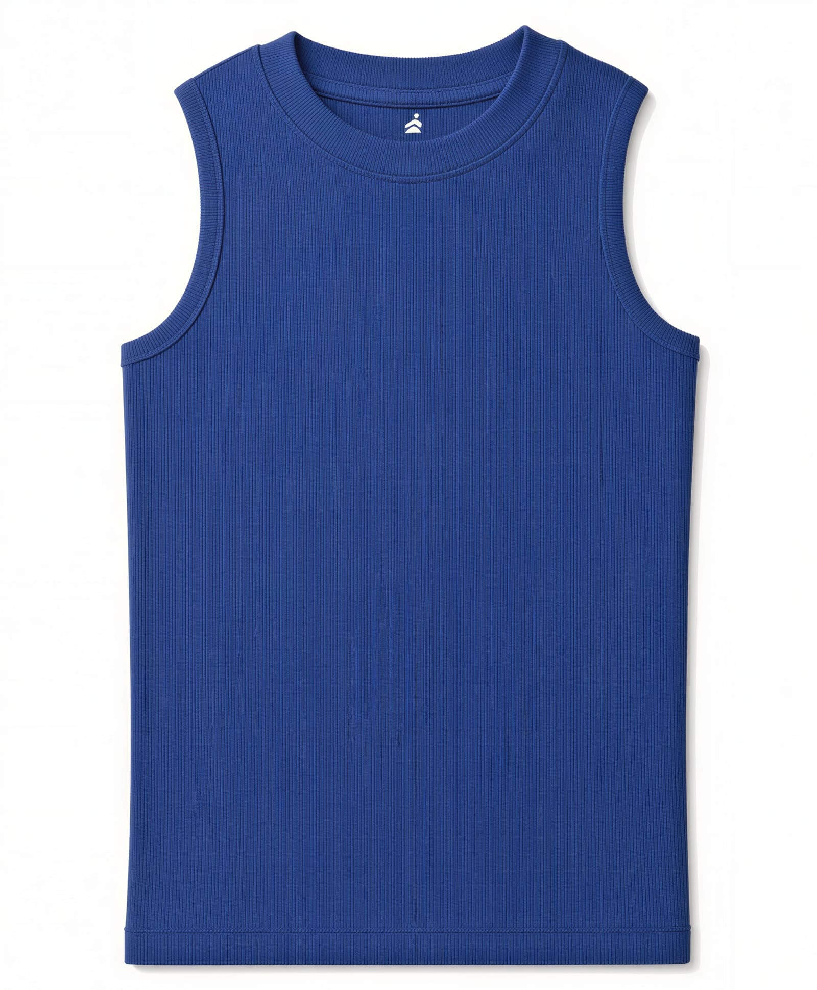 Pine Active Lycra Knit Ribbed Sleeveless Solid Color Tank Top - Navy Blue-image-28
