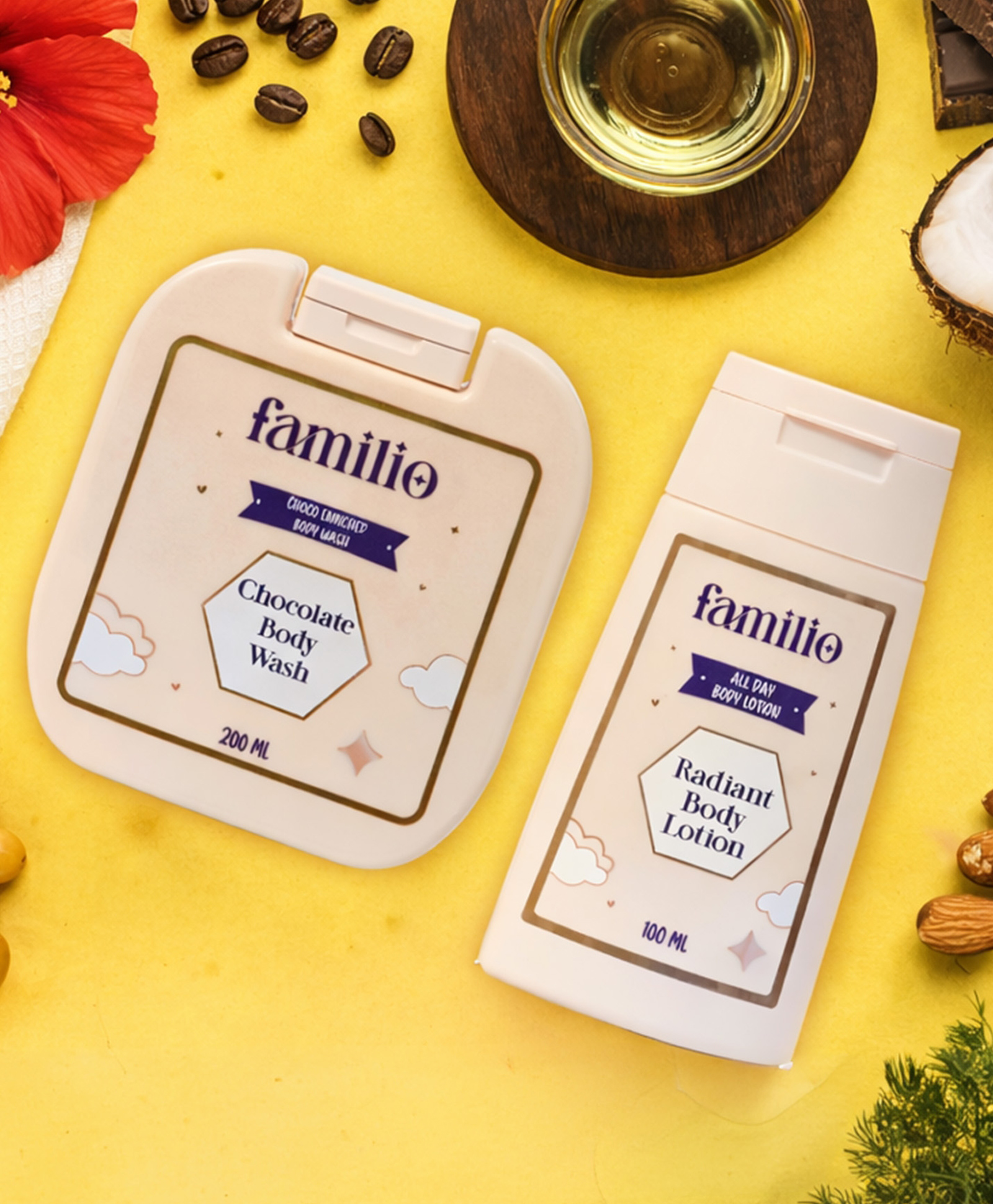 Familio Chocolate Body Wash & Radiant Body Lotion Combo for Kids, All Day Moisturizing Set for Teens, 200 ml Body Wash & 100 ml Lotion-image-44