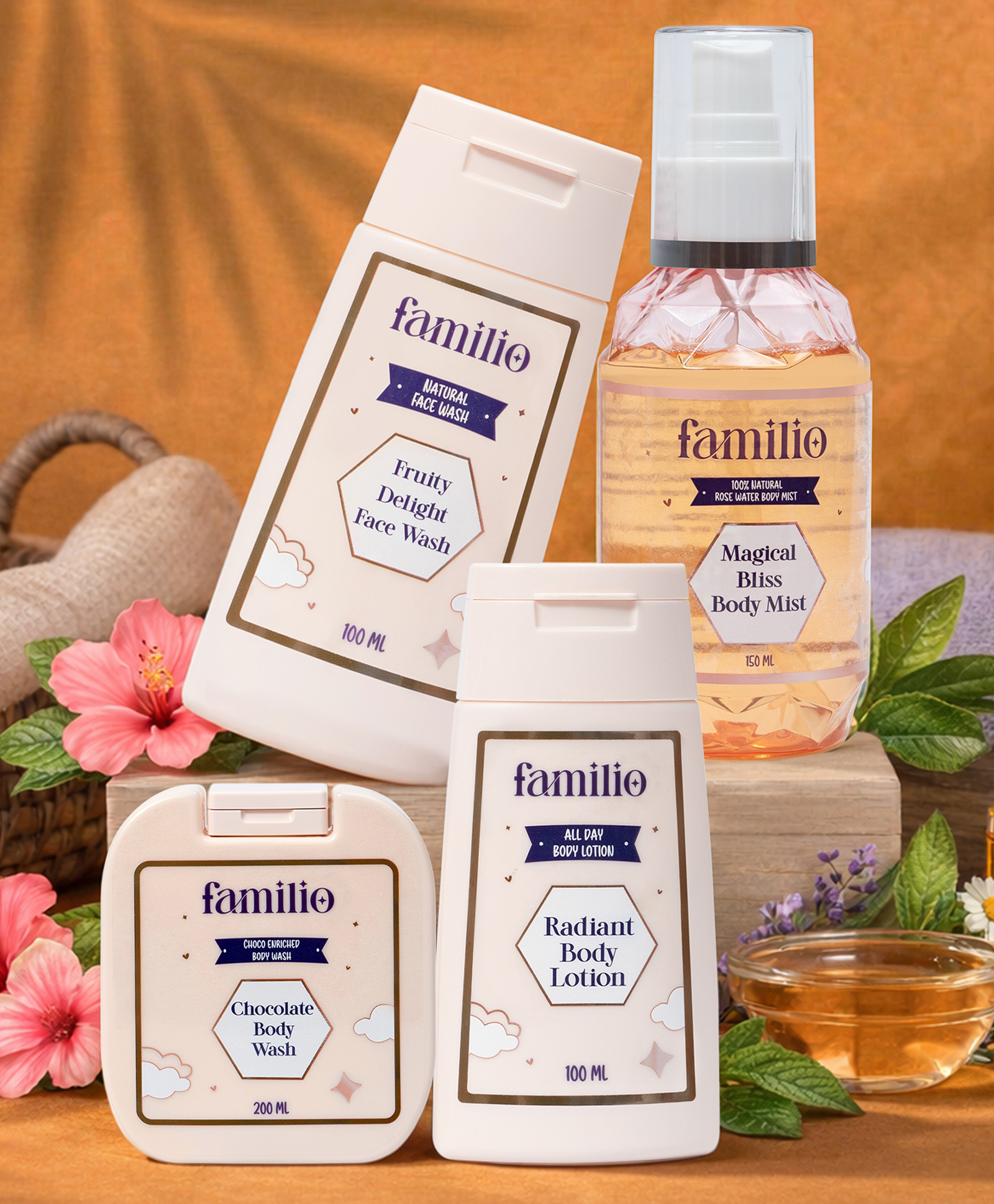 Familio Teen Boys Grooming Kit for Kids, Chocolate Body Wash 200 ml, Radiant Body Lotion 100 ml, Fruity Delight Face Wash 100 ml, Magical Bliss Body Mist 150 ml, 4 Piece Set-image-8