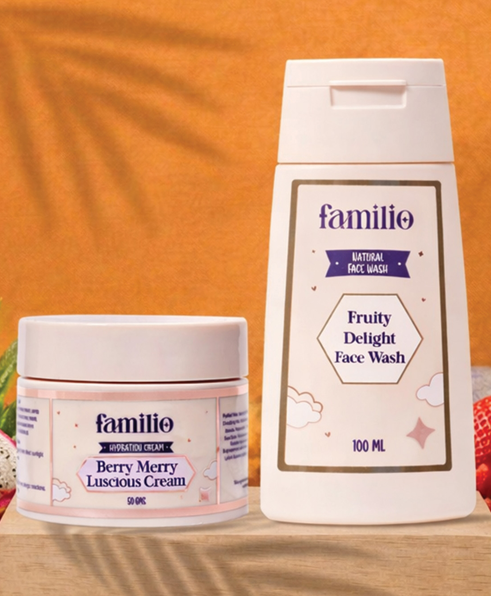 Familio Night Care Combo for Kids, Berry Merry Luscious Cream 50g & Fruity Delight Face Wash 100ml, Hydration & Skin Repair Set-picture-13