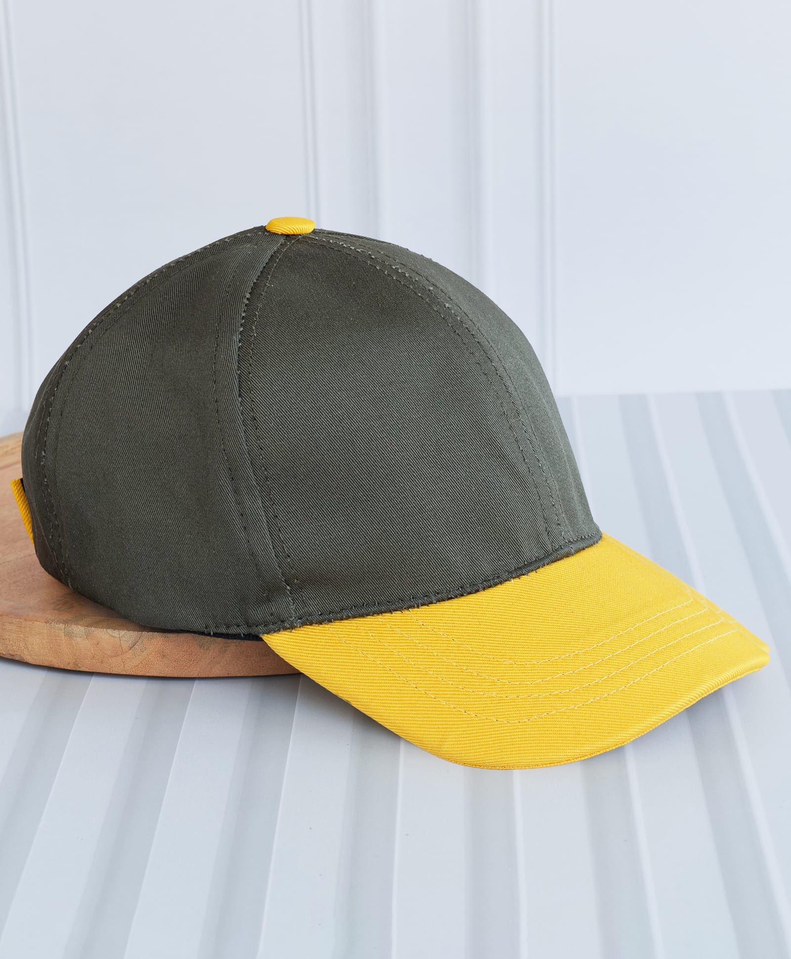 Dukiekooky Colour Blocked Baseball Cap - Dark Green & Yellow - Circumference - 51 Cms-picture-21