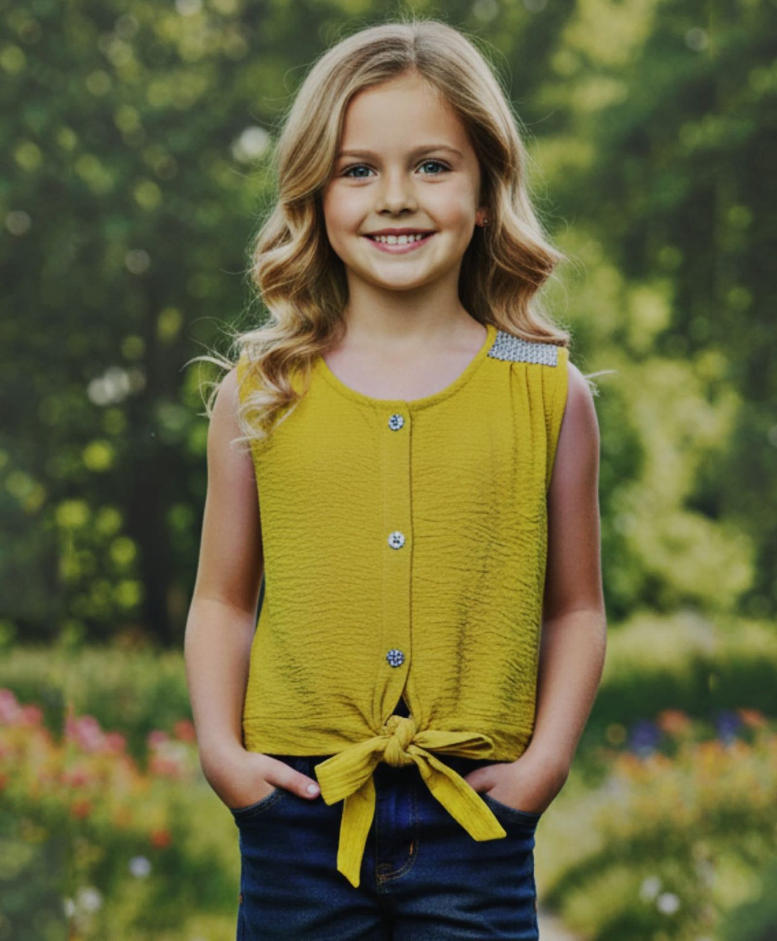 Lei-Chie Cotton Blend Woven Sleeveless Stones Embellished Top - Green-image-29