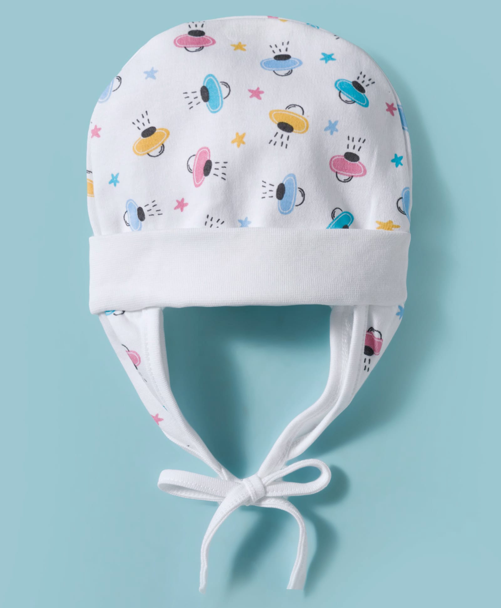 Ben Benny Interlock Knit Baby Cap With UFO Print White - Diameter 16 cm-picture-19