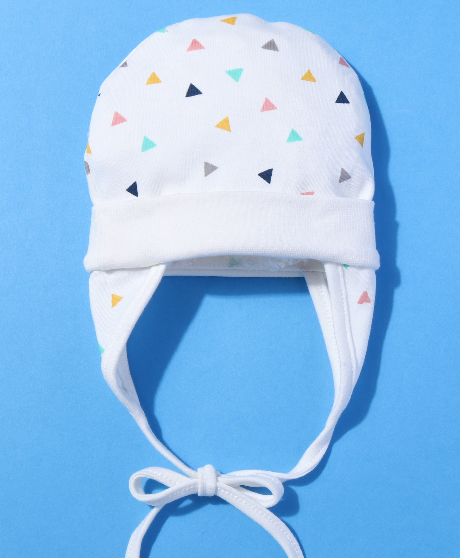 Ben Benny Interlock Knit Baby Cap With Cloud & Rainbow Print White - Diameter 16 cm-image-35