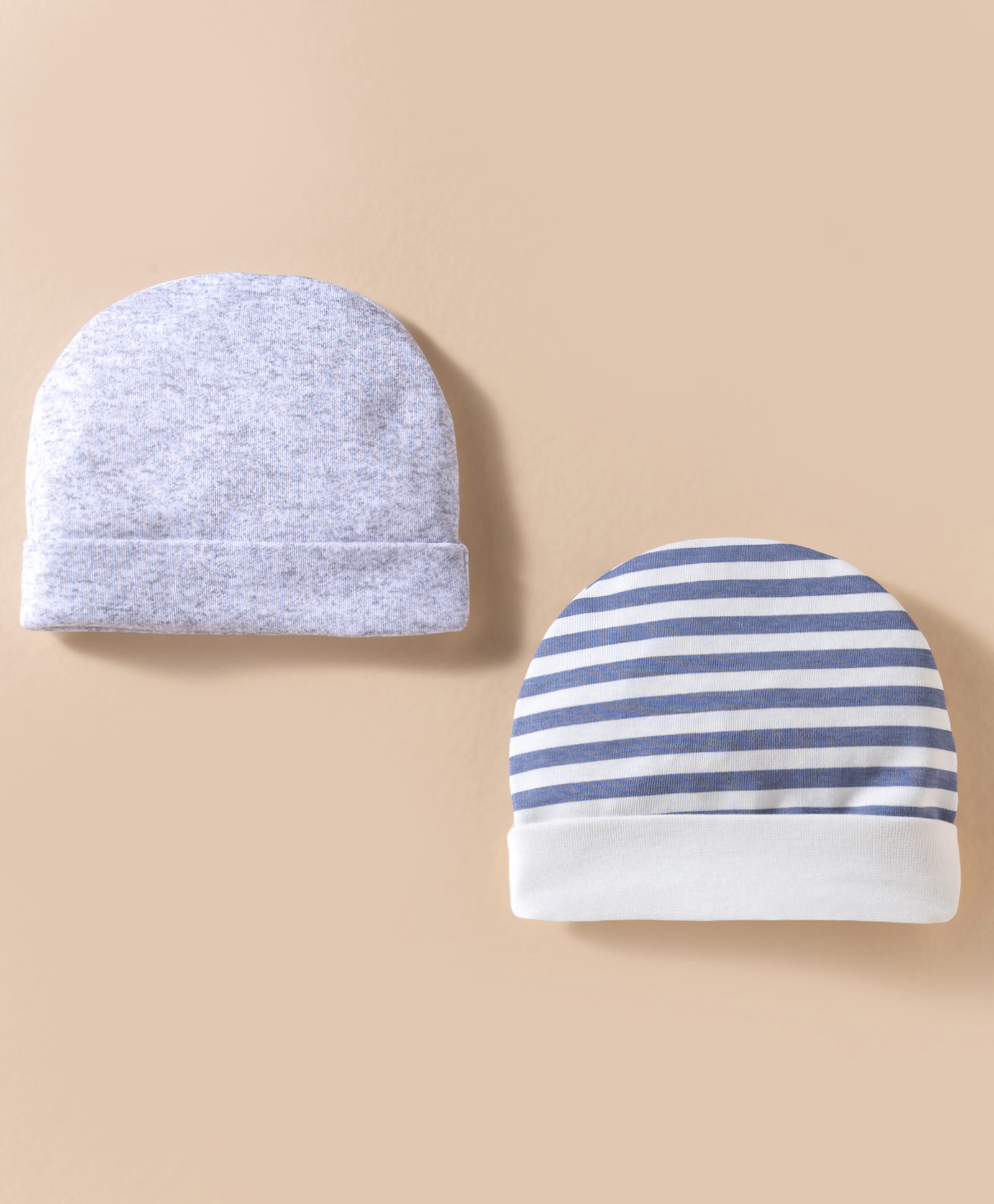 Ben Benny Interlock Knit Striped Baby Caps Pack of 2 Multicolor - Diameter 17.5 cm-image-18