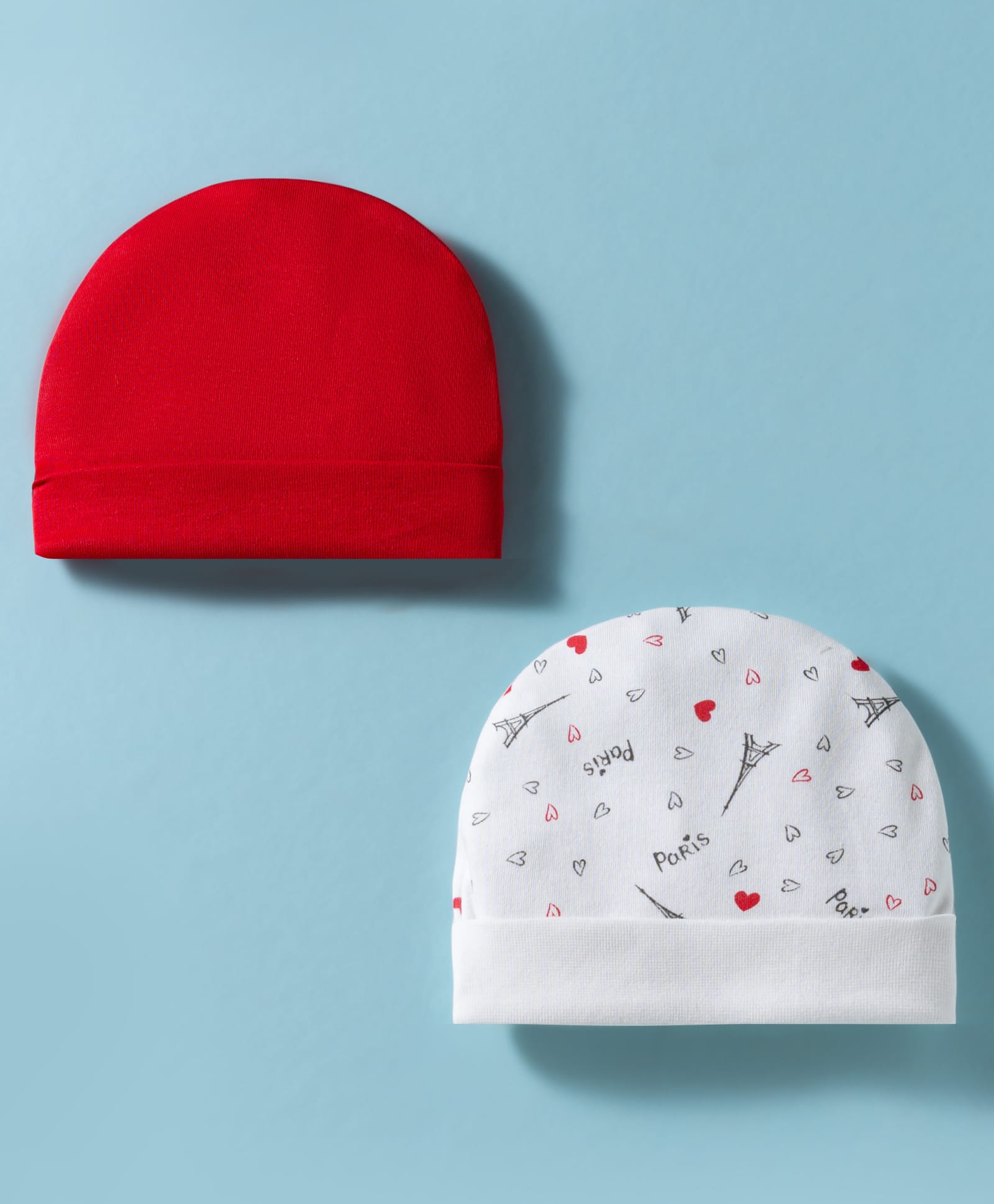 Ben Benny Interlock Knit Baby Caps With Paris Print Pack of 2 Multicolor - Diameter 17.5 cm-picture-25