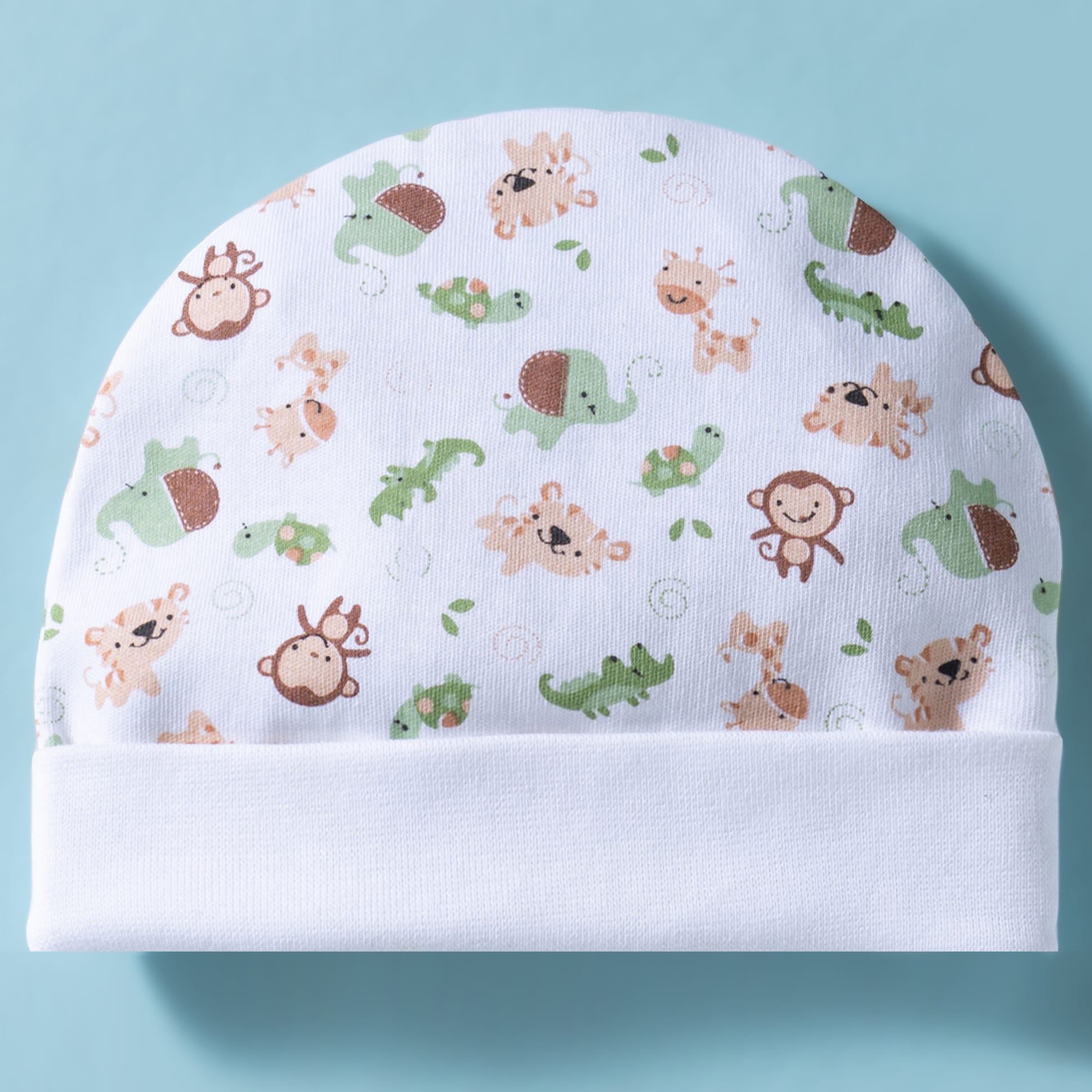 Ben Benny Interlock Knit Baby Caps With Animal Print White - Diameter 17.5 cm-picture-26