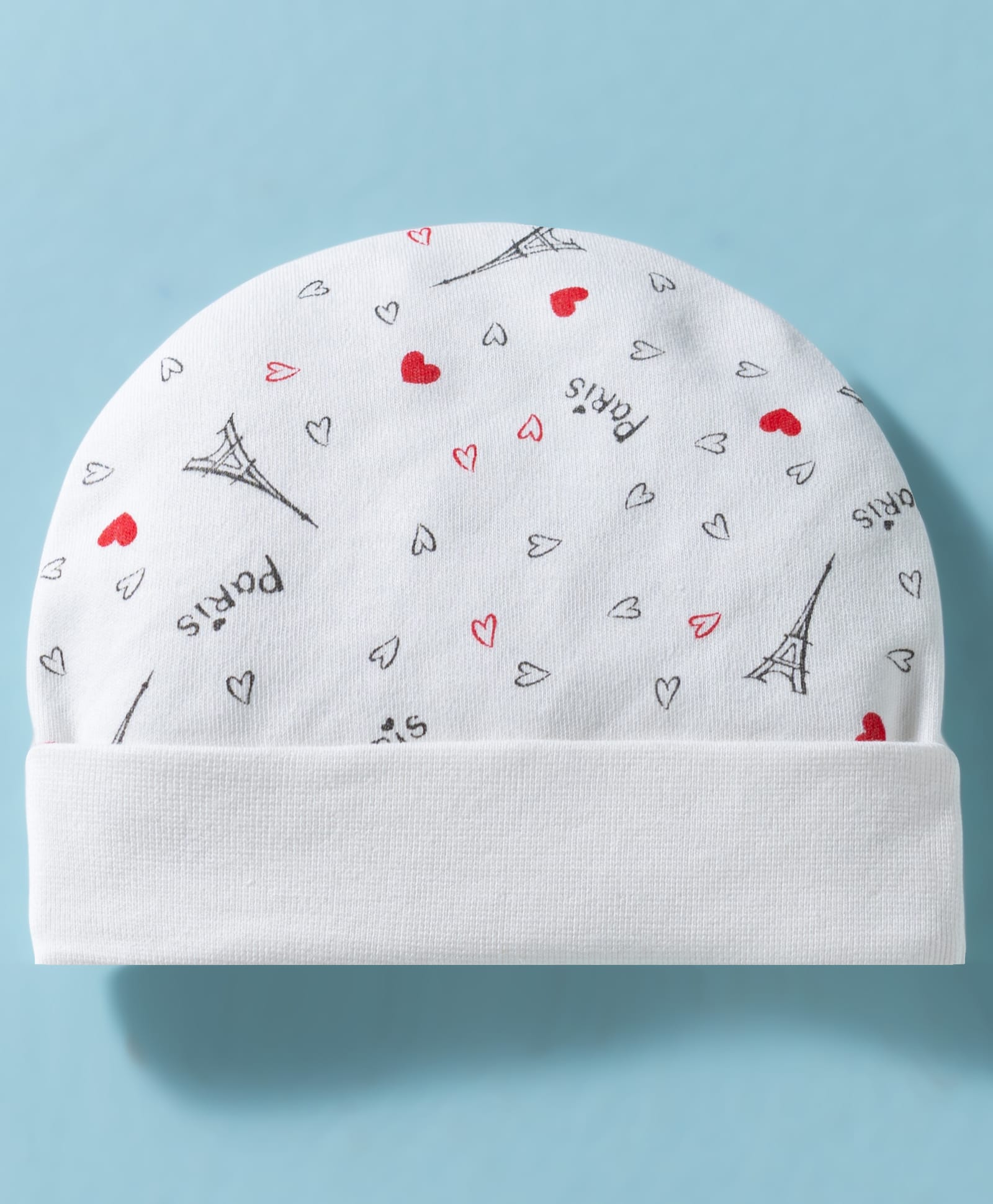 Ben Benny Interlock Knit Baby Caps With Paris Print White - Diameter 17.5 cm-image-21