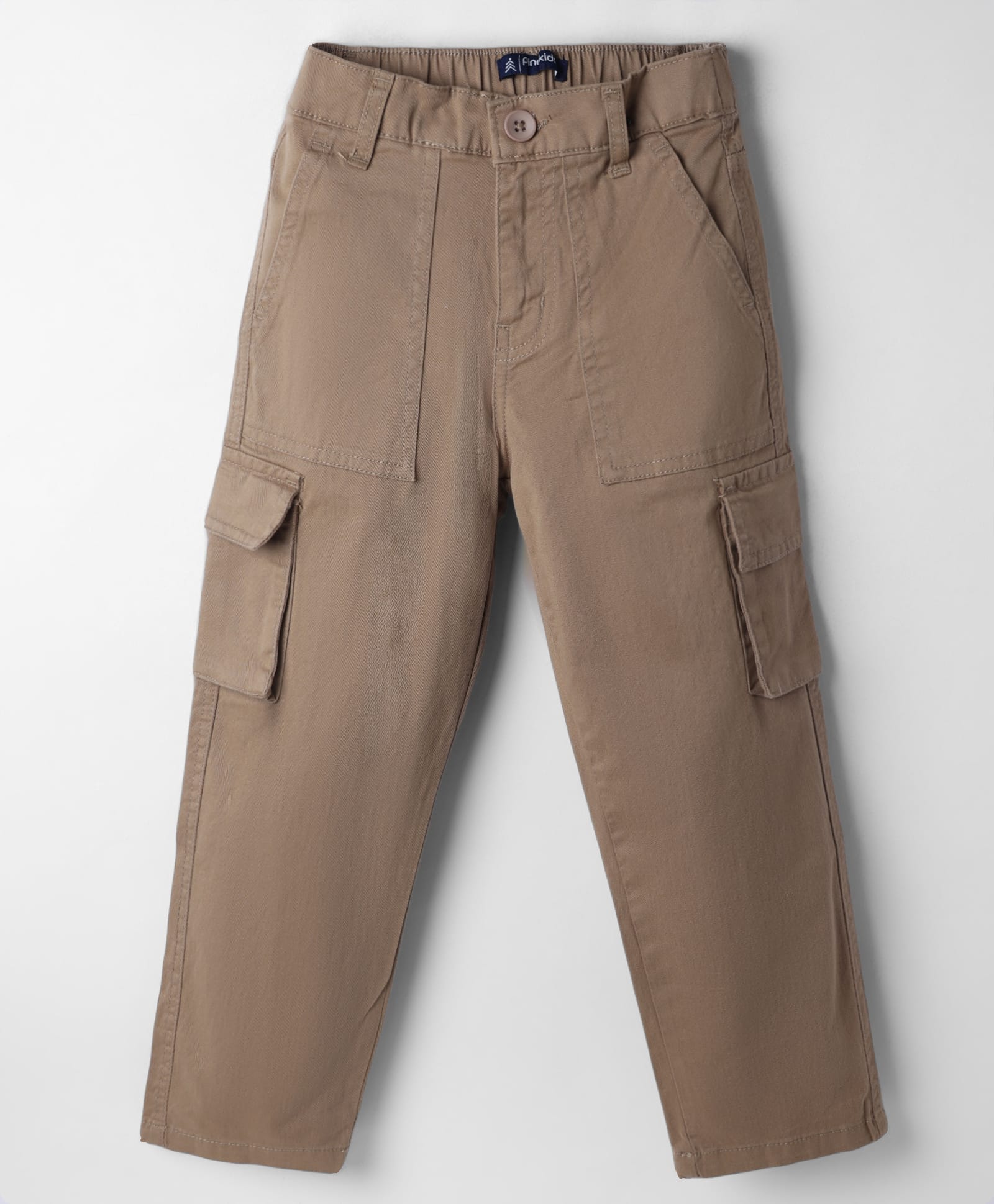 Pine Kids Cotton Elastane Woven Full Length Solid Color Trousers - Khaki-picture-29