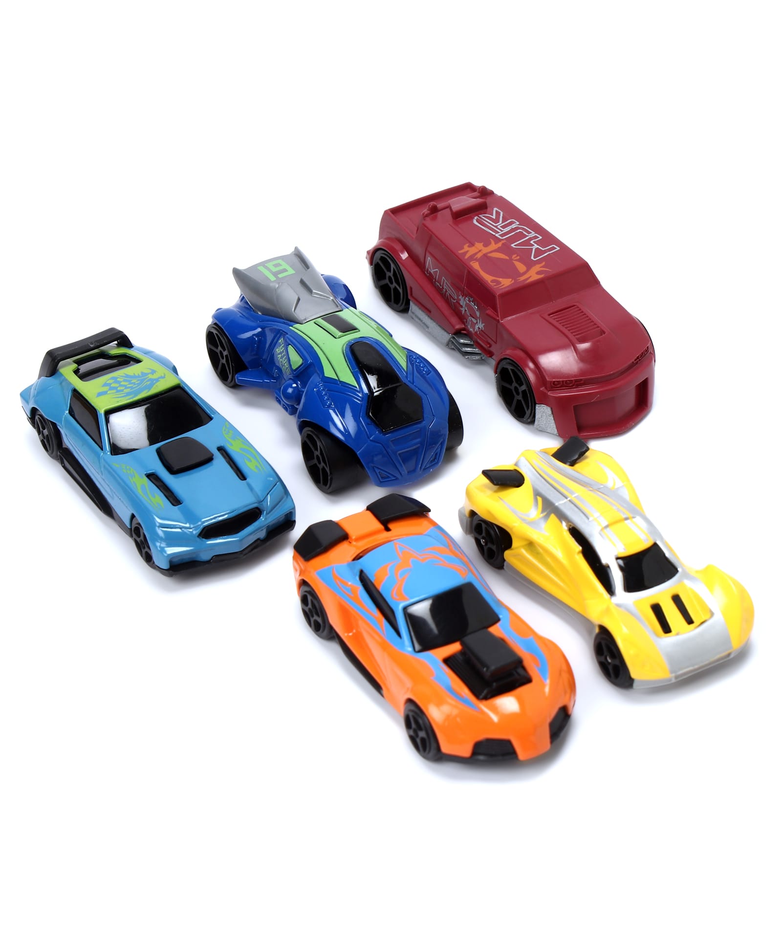 Dickie Thunder Racers Die-Cast Car 1:64 Scale Metal Mini Racing Car with Free-Rolling Wheels Pack of 5 - Multicolor-picture-22
