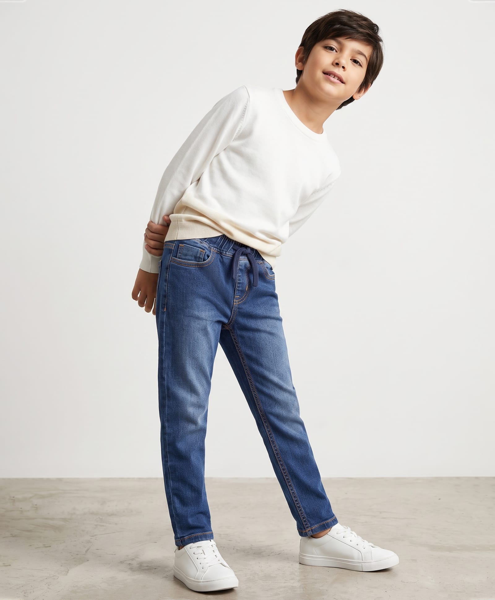 Pine Kids Denim Woven Full Length Jeans - Navy Blue-picture-24