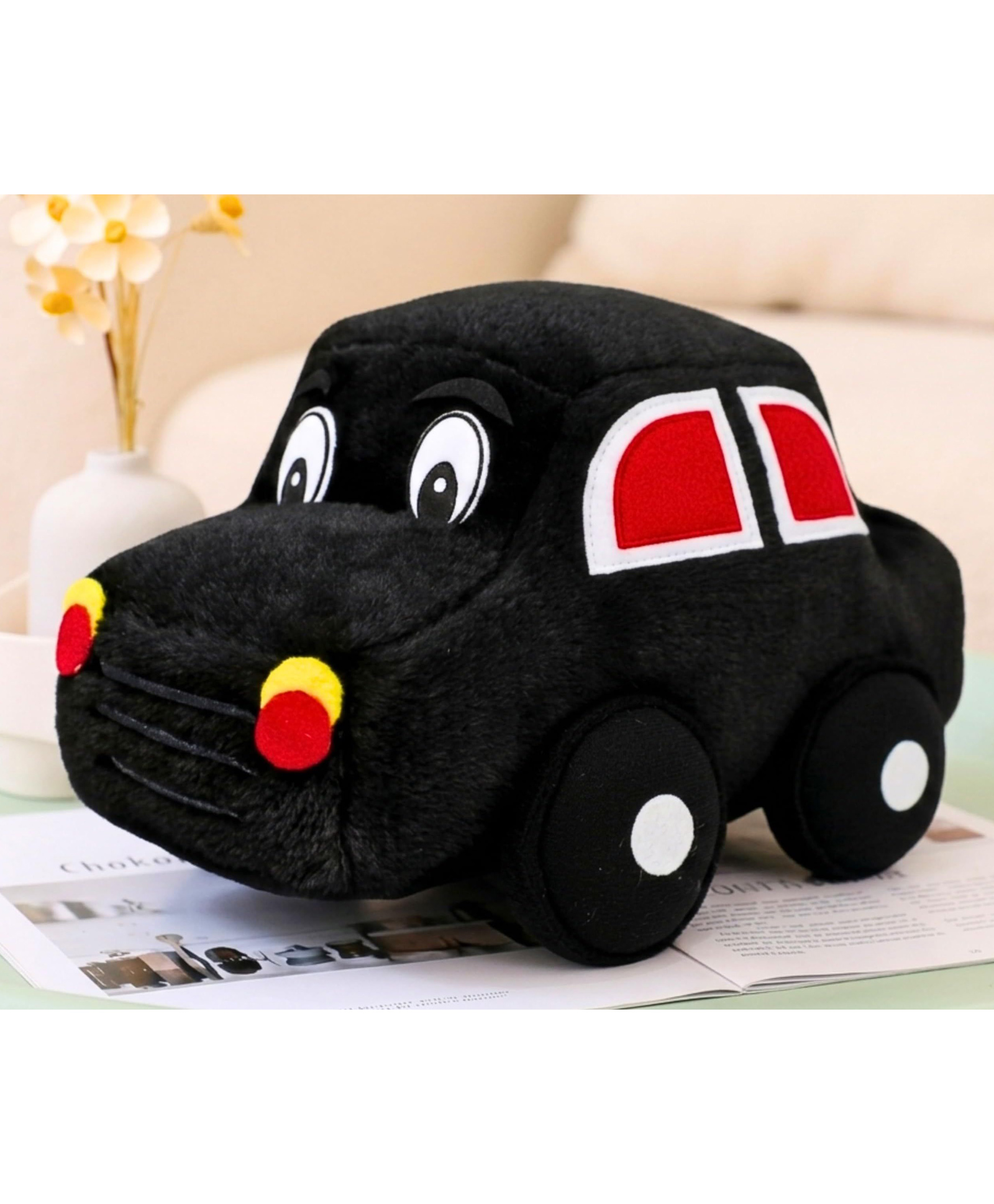 Tickles 26 cm Car Stuffed Plush Vehicle Soft Toy for Kids Boys & Girls Birthday Gift, Room Decor (Color: Black)-image-39