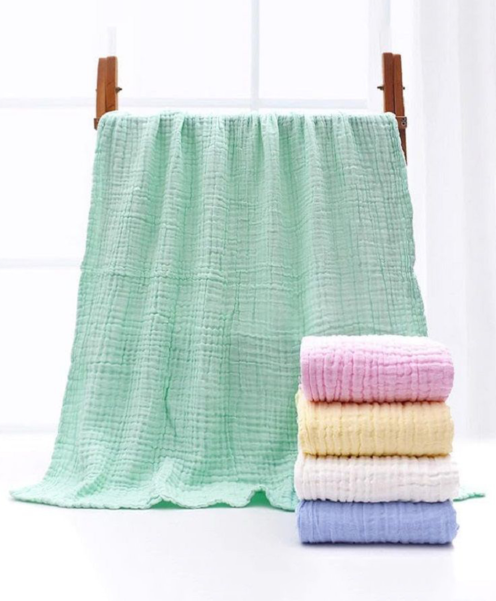 Teri Beri Baby Muslin Cotton Baby Bath Towel Extra Soft Super Absorbent Towels for Infants, New Born Babies and Toddlers (0-3 Years) Multicolor-picture-33