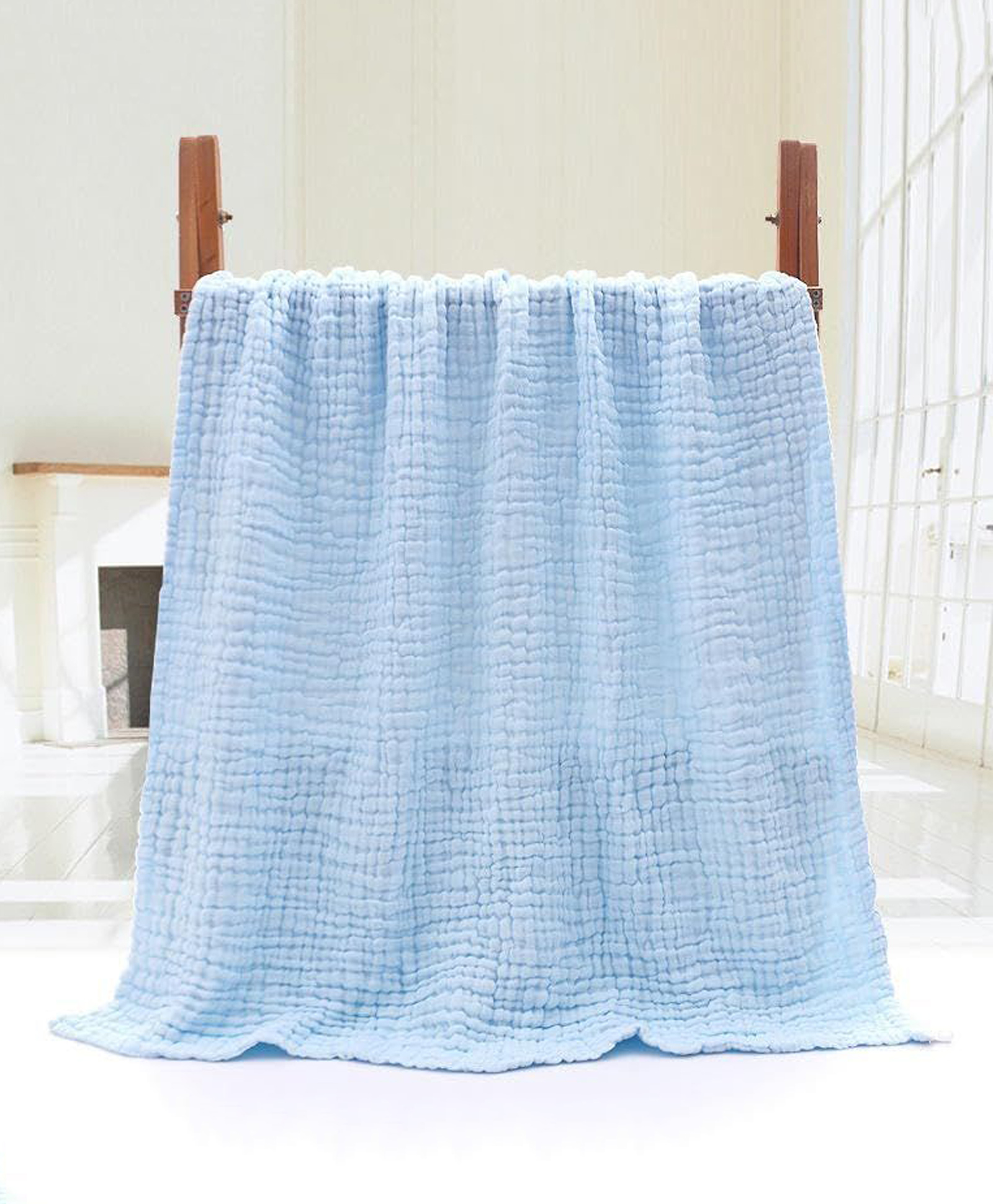 Teri Beri Baby Muslin Cotton Baby Bath Towel Extra Soft Super Absorbent Towels for Infants, New Born Babies and Toddlers (0-3 Years) Blue-picture-30