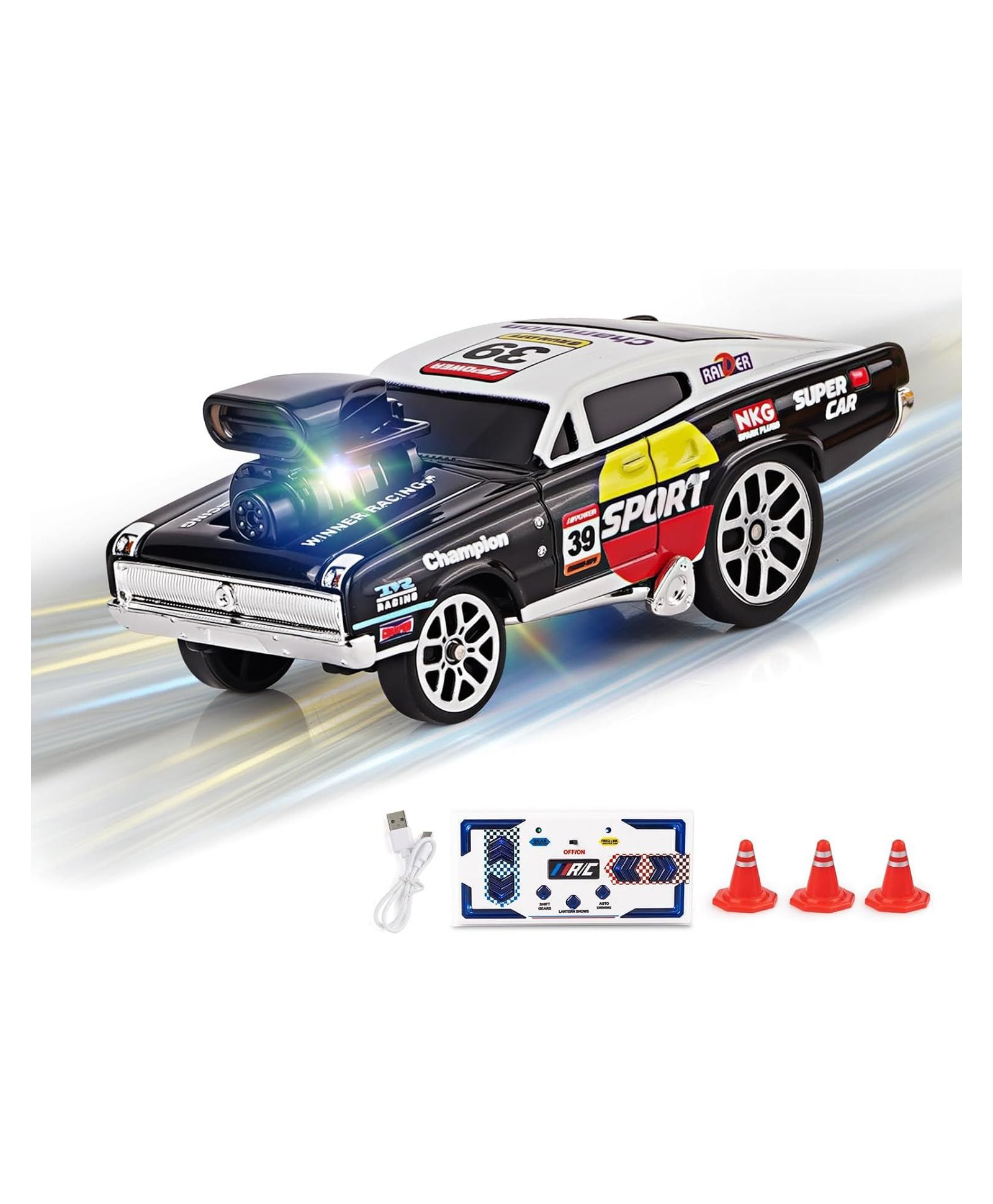Elecart Mini Drift RC Car 1:64 Scale Remote Control Racing Car Toy for Kids (3-10 Years) | Metal Body, 3 Speed Modes, 2.4GHz Controller, Type-C Rechargeable, |Pack 1 Random Colour-picture-20