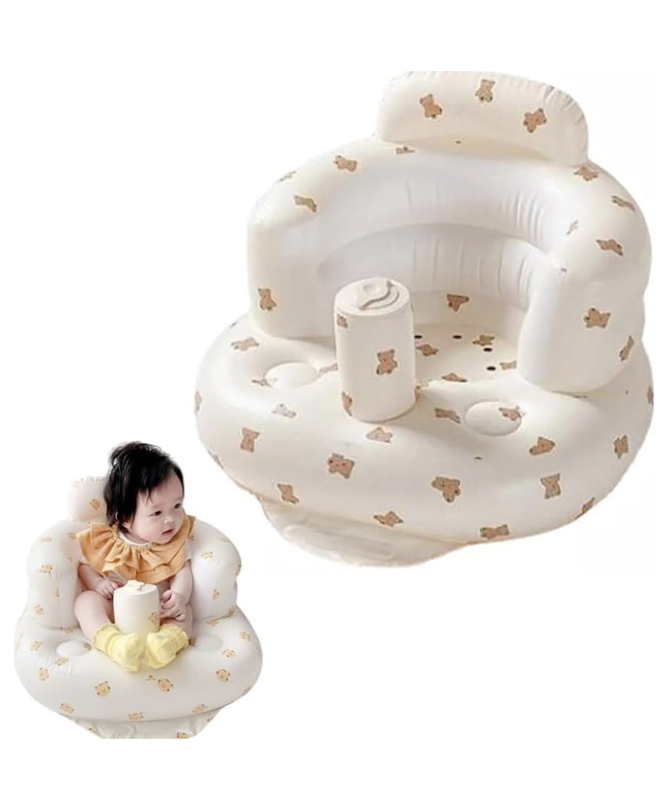 ARCADE TOYS Inflatable Seat for Babies 3 Months, Infant Support Seat Summer Toddler Chair for Sitting Up, Baby Shower Chair Floor Seater Gifts with Storage Case, (Colour & may vary)-picture-12
