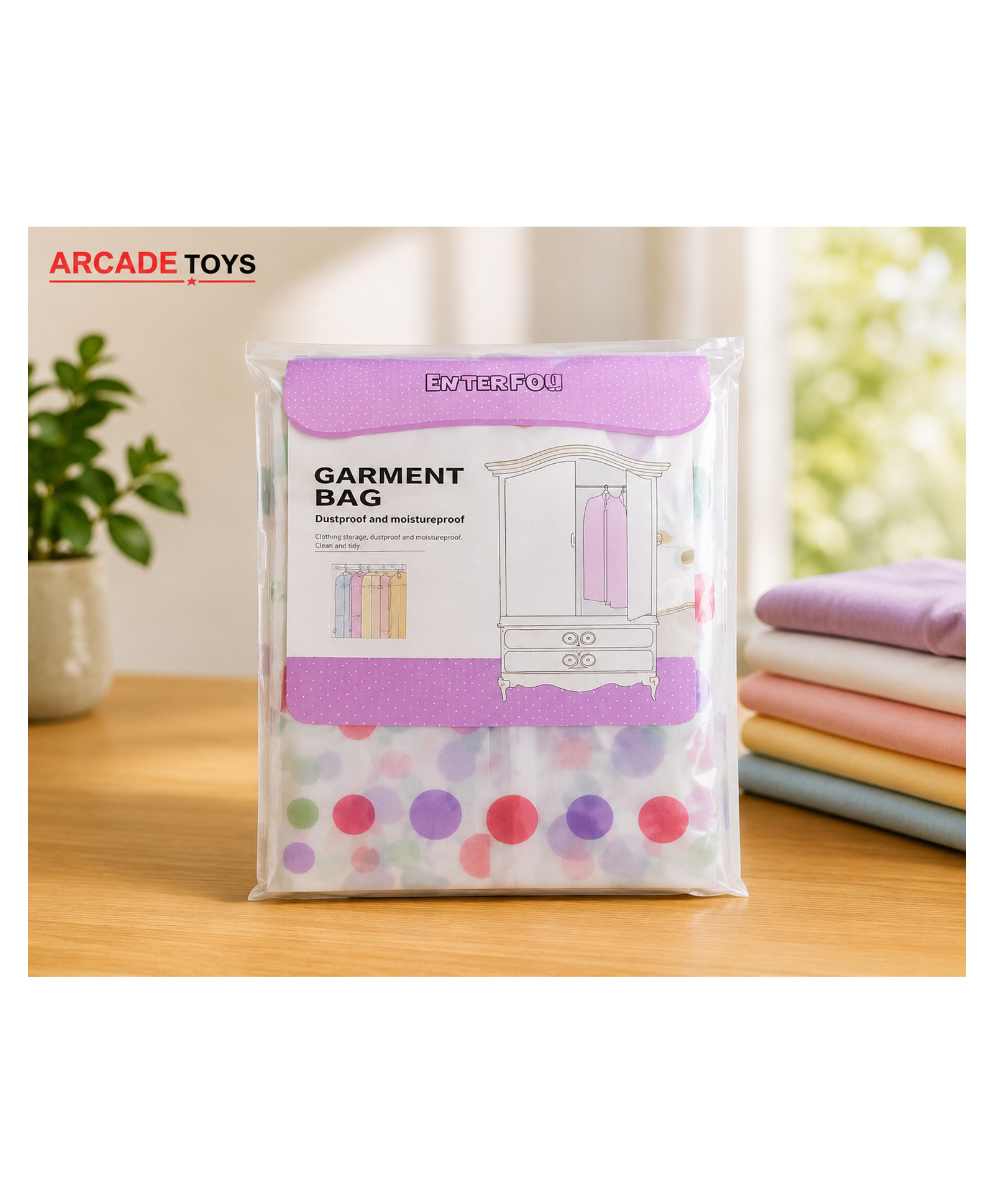 ARCADE TOYS Premium Garment Storage Bag Foldable Clothes Organizer with Transparent Window -Multicolour-image-46