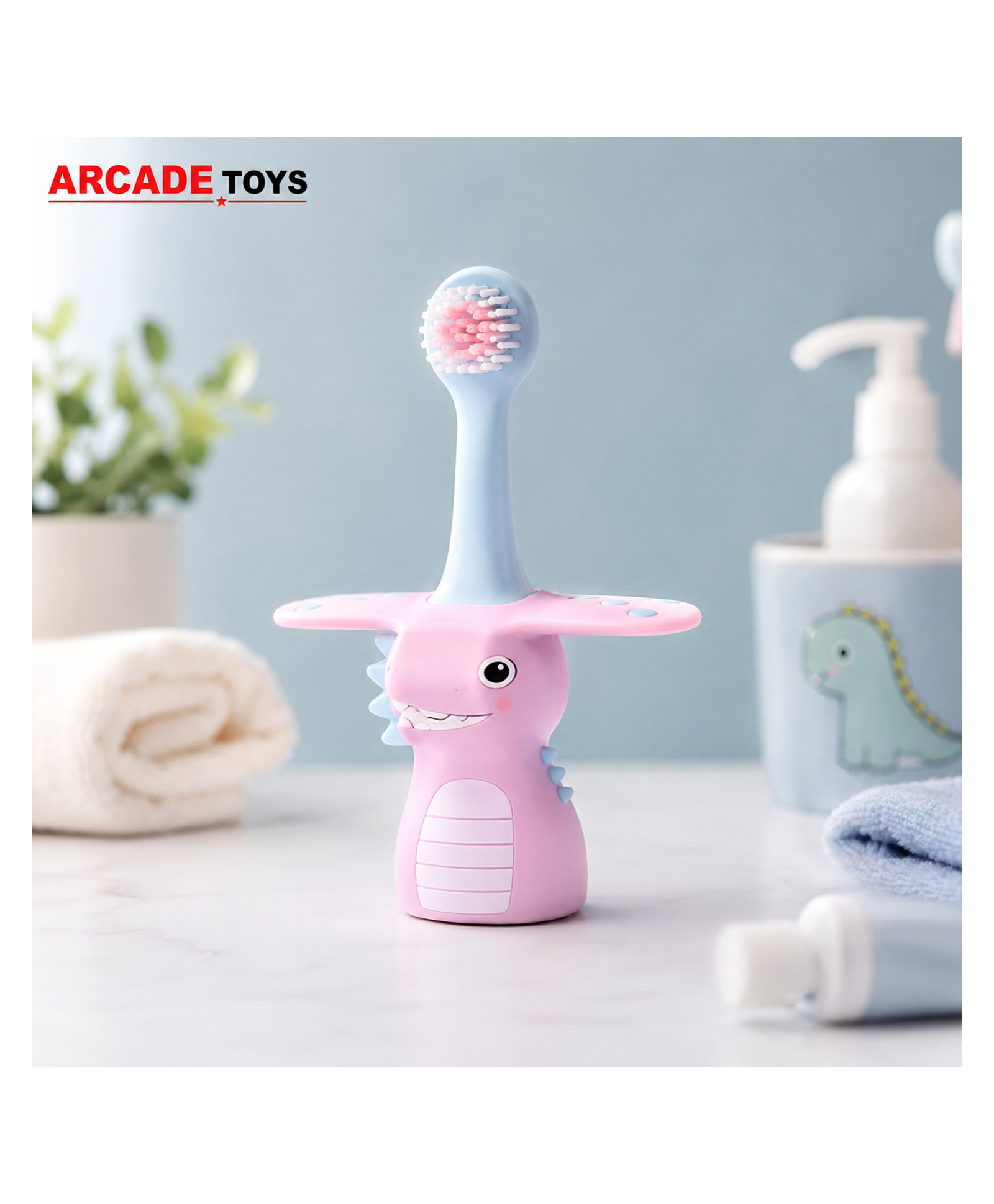 ARCADE TOYS Dinosaur Kids Training Toothbrush Ultra Soft Bristles Baby & Toddler Toothbrush for 312 Years Colour & Design May vary-image-38