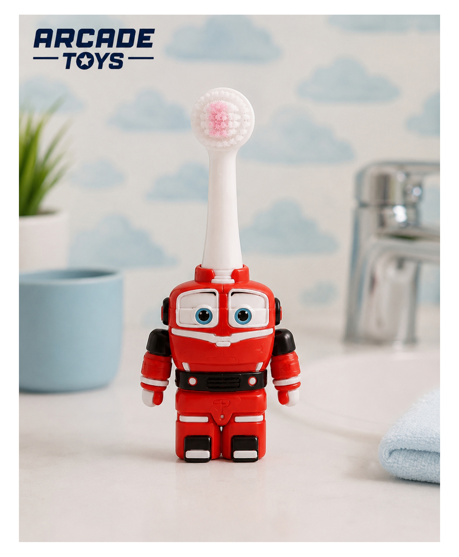 ARCADE TOYS Kids Robot Shape Soft Bristle Toothbrush Multicolour-image-1