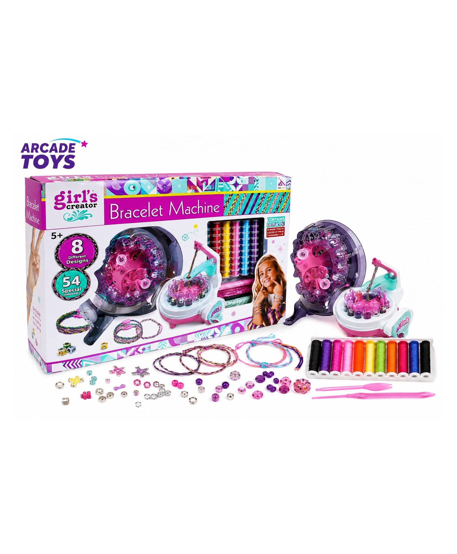 ARCADE TOYS Bracelet Making Machine for Girls, DIY Handcraft Jewellery Maker Kit, Creative Bracelet Design Toy, Multicolour-image-16