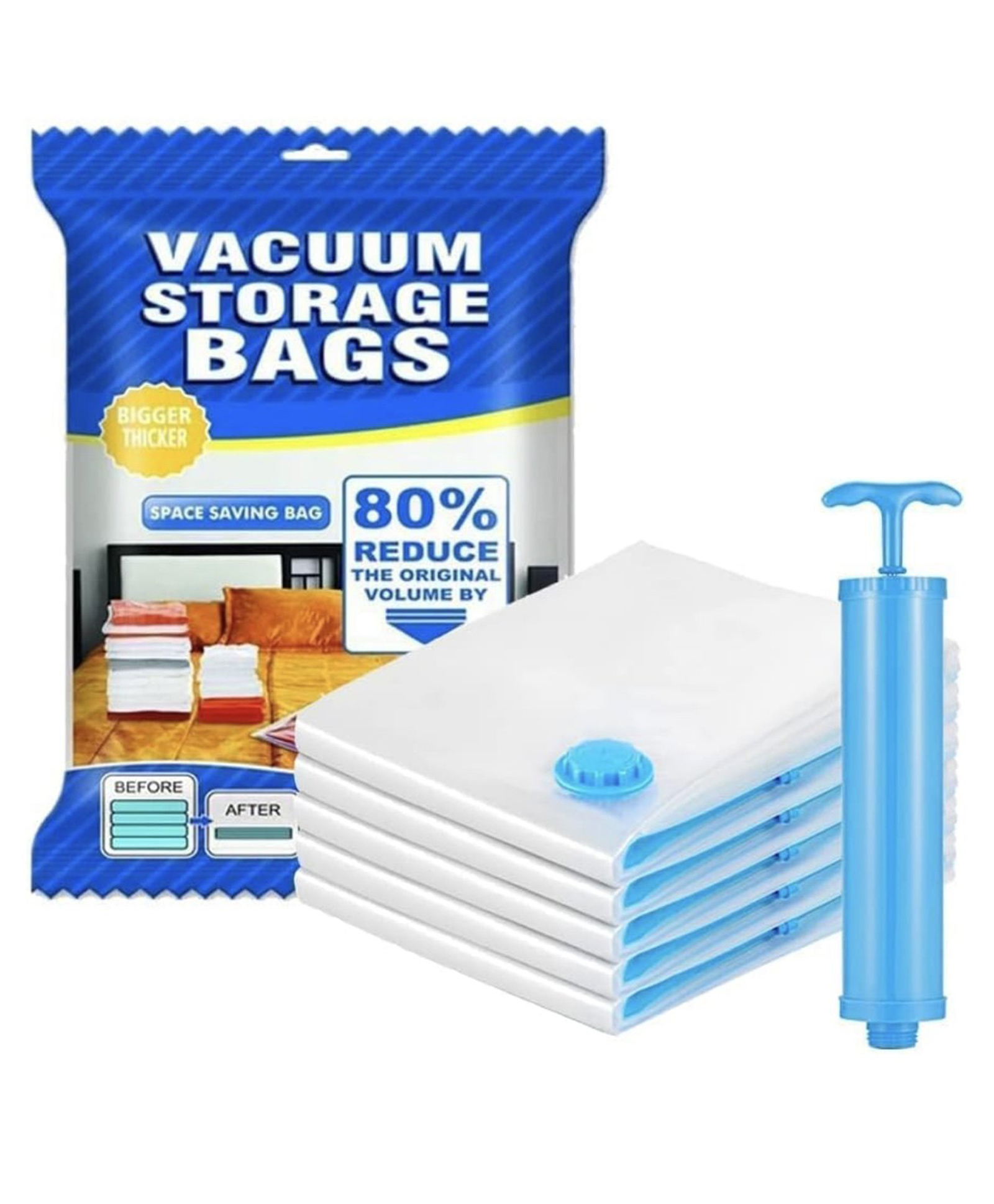 ARCADE TOYS Space Saver Pack of 5 Variety Reusable Vacuum Storage Ziplock Compression Sealer Bags for Travel clothes and home Blankets, Quilts with hand Pump - Pack of 1 - Color May Vary-picture-21
