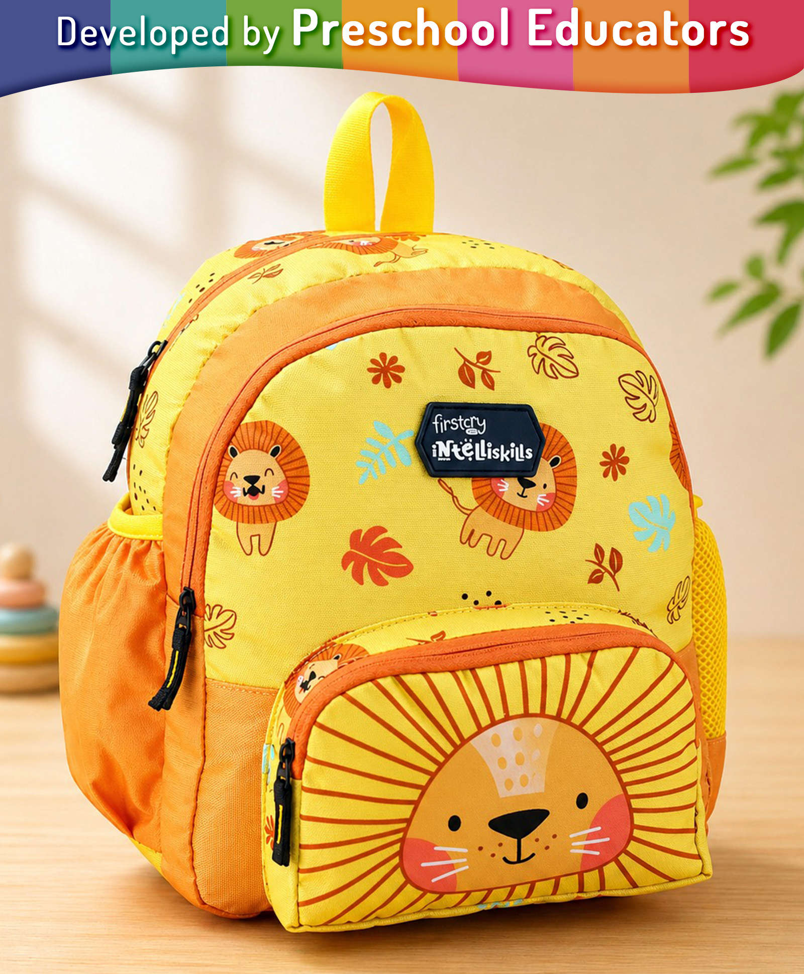Intelliskills Mighty Lion Backpack for Kids | Premium Quality School Bag | 9.37 L | 11 x 4 x 13 inch | Multicoloured | Lightweight, Durable Water-Resistant Fabric & Smooth Zippers | Ideal For Gifting-image-33