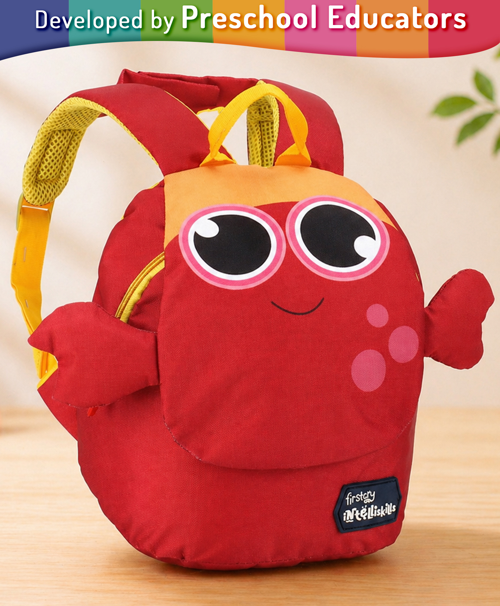 Intelliskills 11.2 Inches Lucky Lobster Backpack for Kids | Premium Quality School Bag Multicoloured | Lightweight Durable Water-Resistant Fabric & Smooth Zippers | Ideal For Gifting-image-5