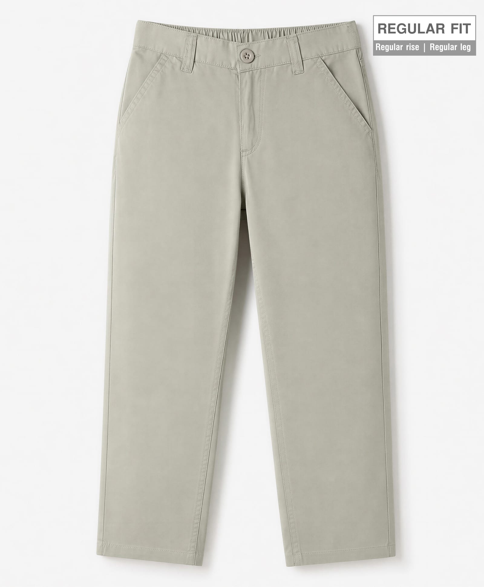Pine Kids Cotton Elastane Woven Full Length Solid Trousers Pant - Silver-picture-18