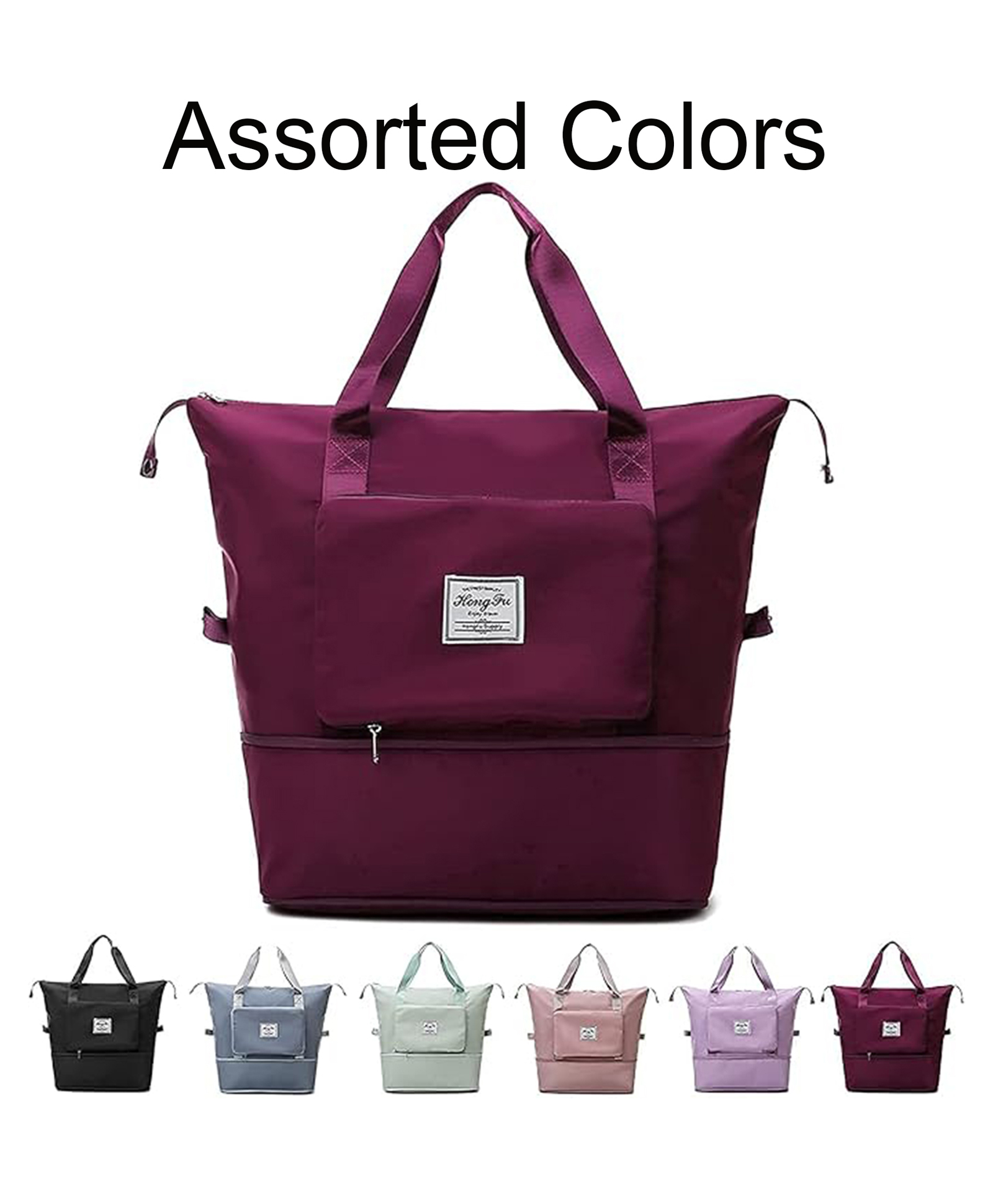 WENS Foldable Travel Duffel Bag Tote (Assorted Color)-image-20
