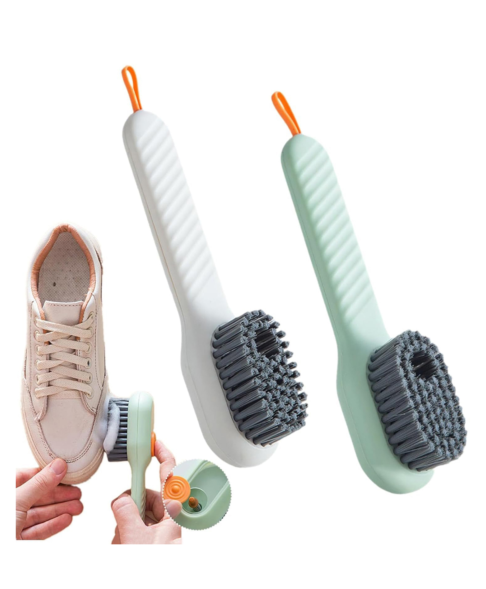 WENS 2 in 1 Multipurpose Soap Dispensing Cleaning Brush with Handle (Assorted)-image-30