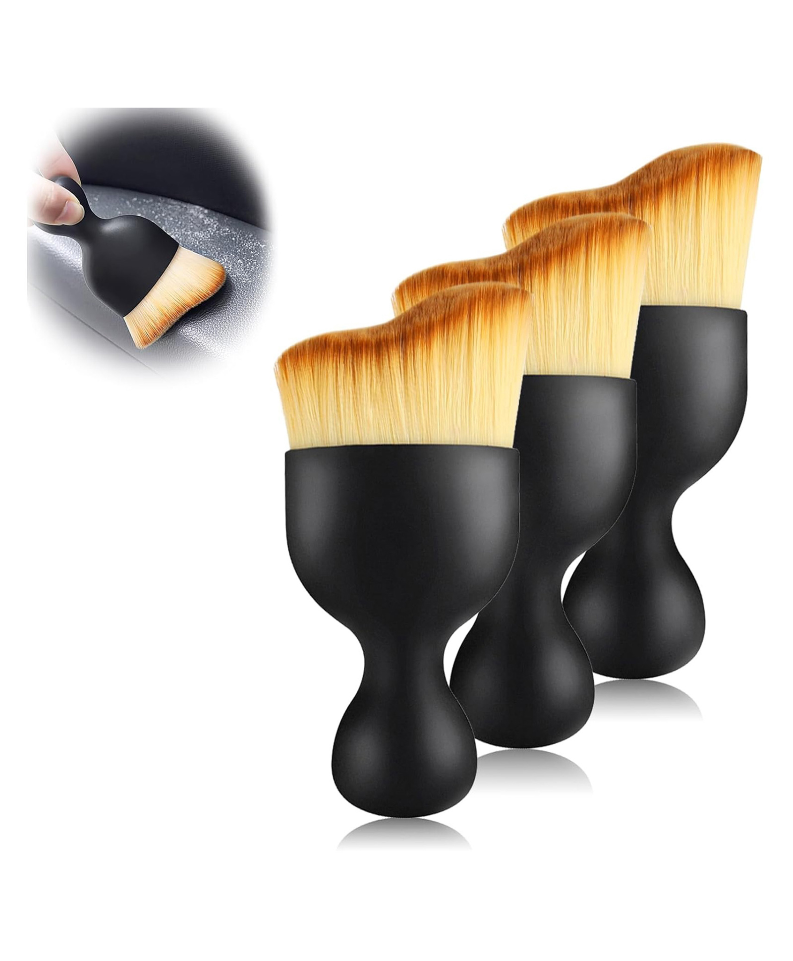 WENS Multipurpose Cleaning Brush Ideal for Interior, Exterior, Dashboard, AC Vents, Leather & Engines, Soft Bristles-image-3