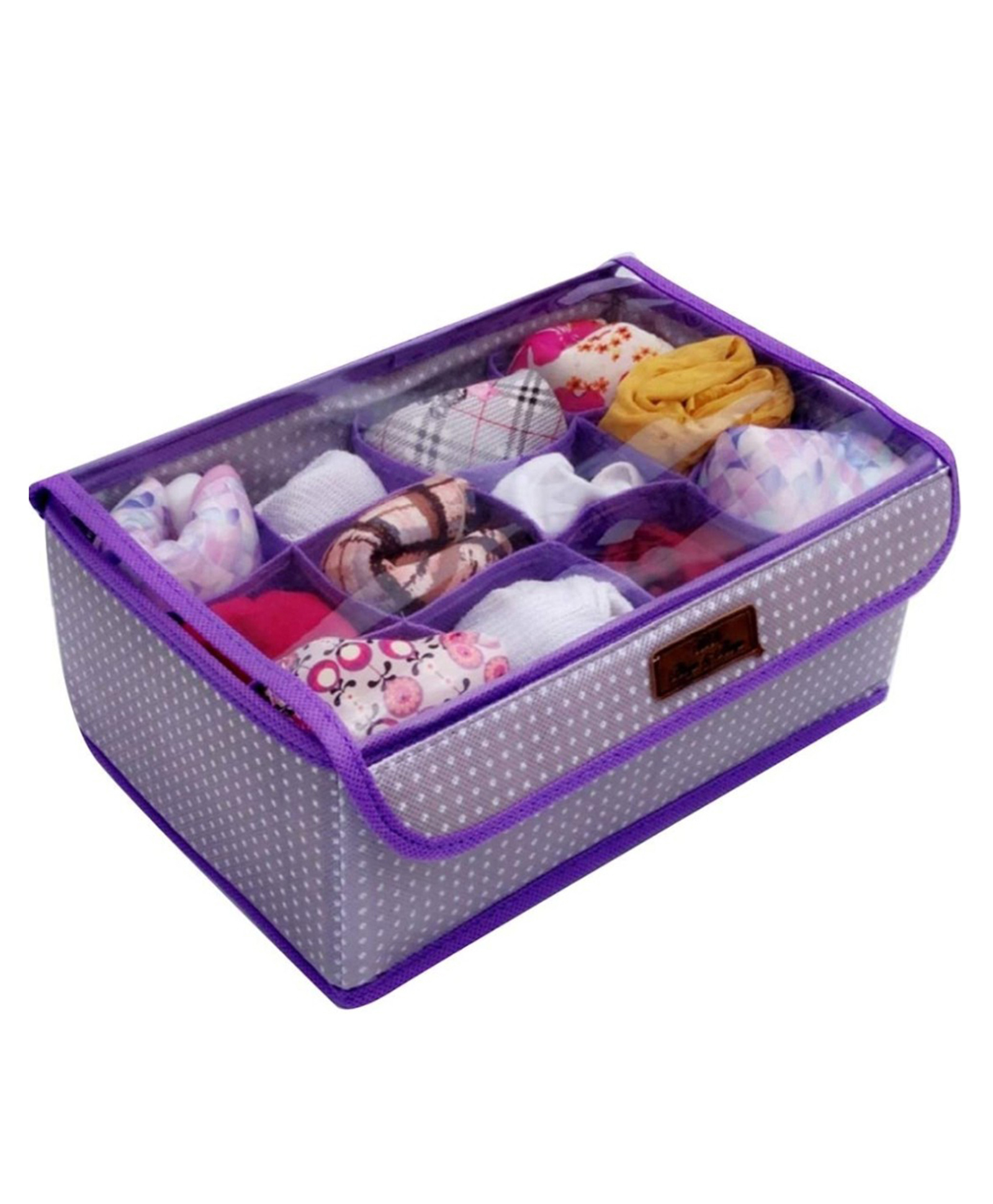WENS Tie, Belt, Baby Cloth Organiser 12 Grid Foldable Storage Box-image-15