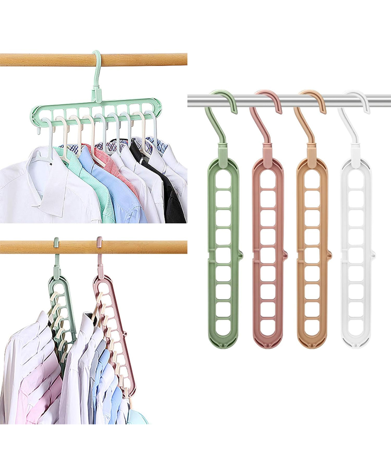 WENS 2 Pcs Multi Functional Clothes Hanger Holder (Assorted Colours)-picture-14