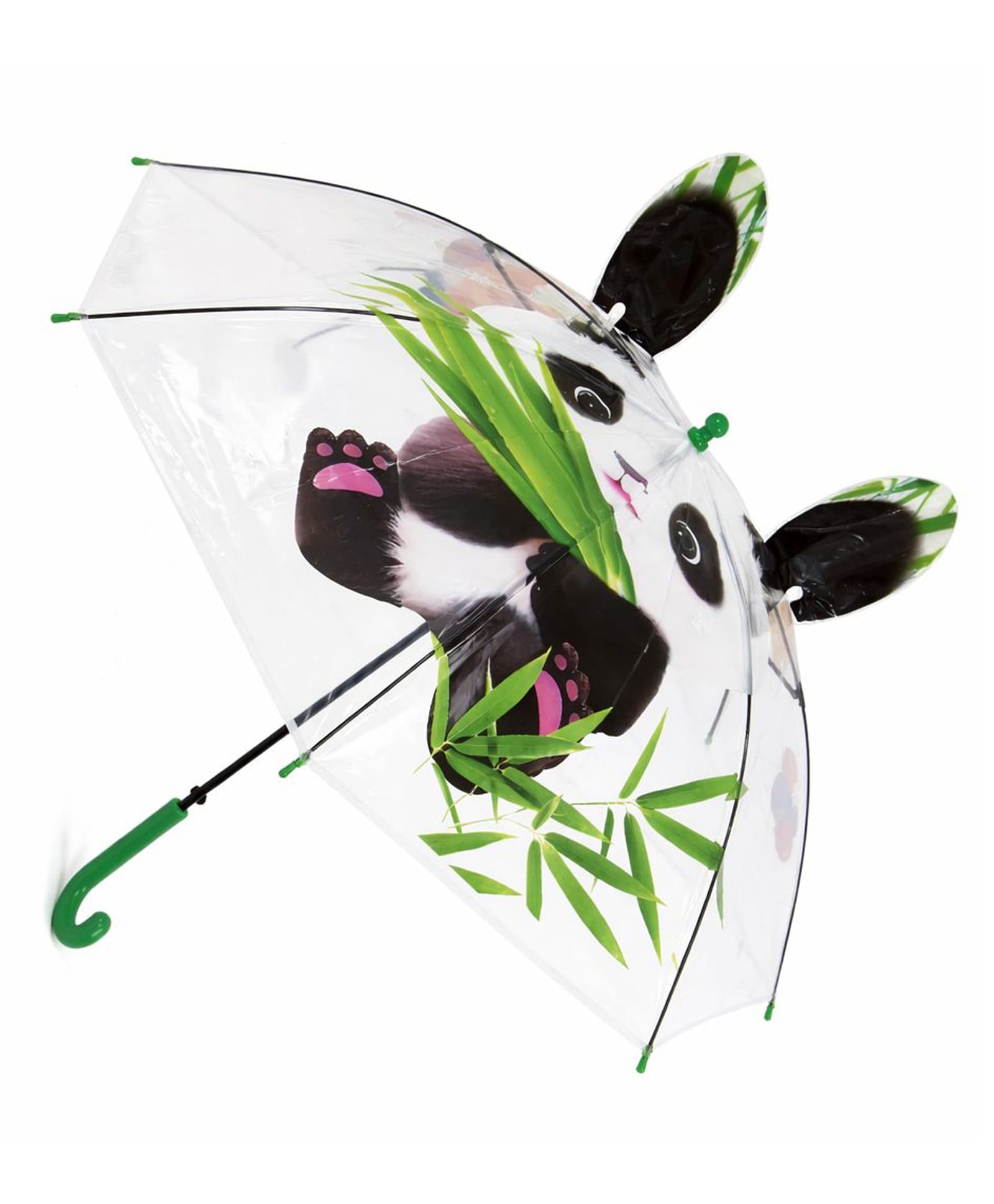 CHAATEWALA Panda Bear Printed Umbrella With Pop Up Ears - Multi Colour-picture-11