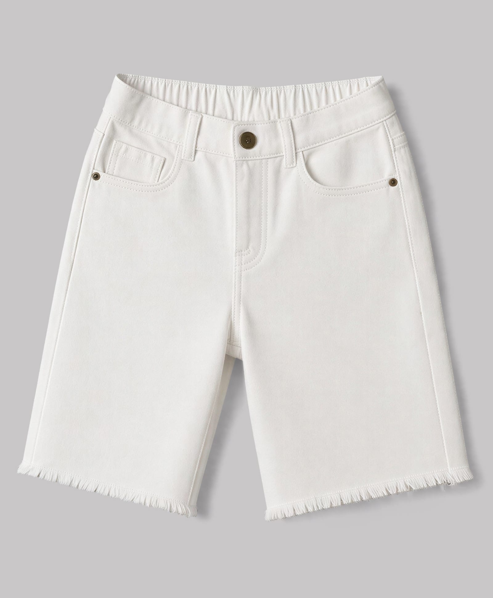 Pine Kids Denim Woven Above Knee Length Shorts - White-image-29
