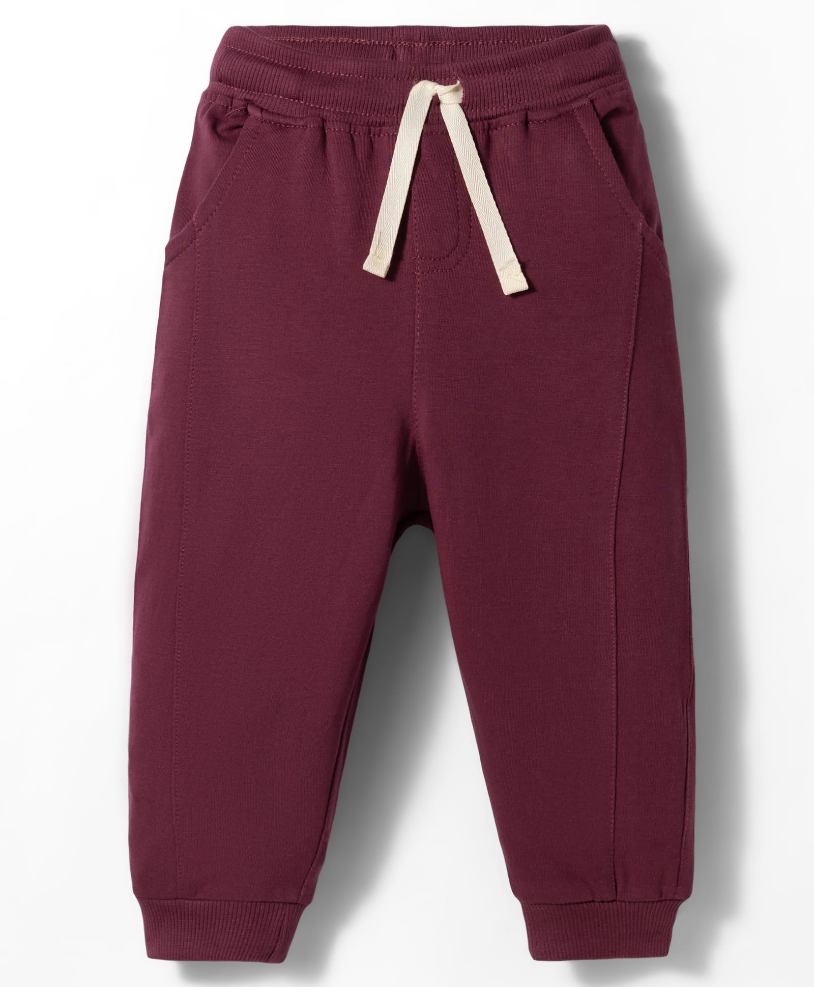 Pink Rabbit Looper Knit Full Length Solid Lounge Pant - Maroon-picture-11