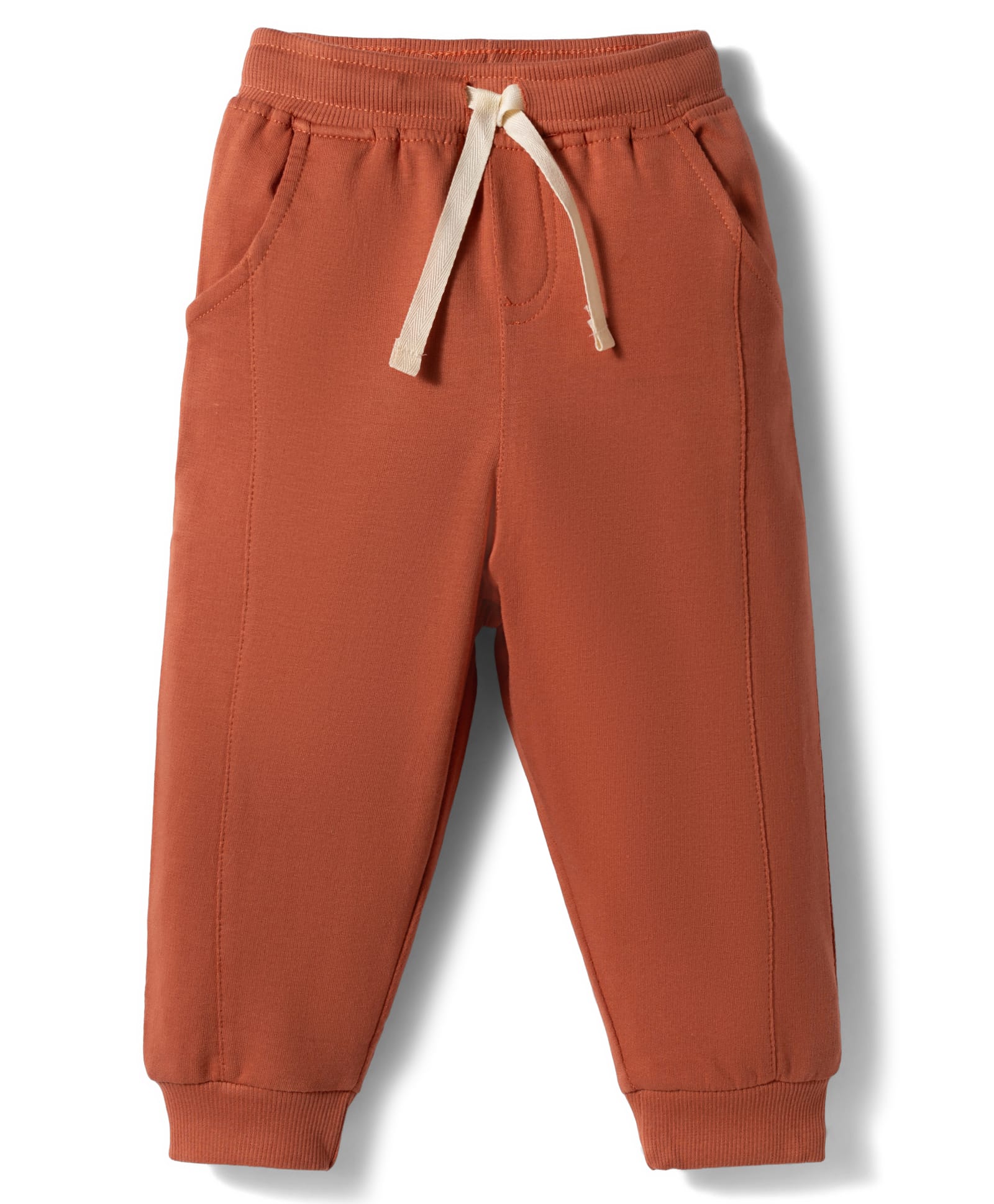 Pink Rabbit Looper Knit Full Length Solid Lounge Pant - Orange-picture-14