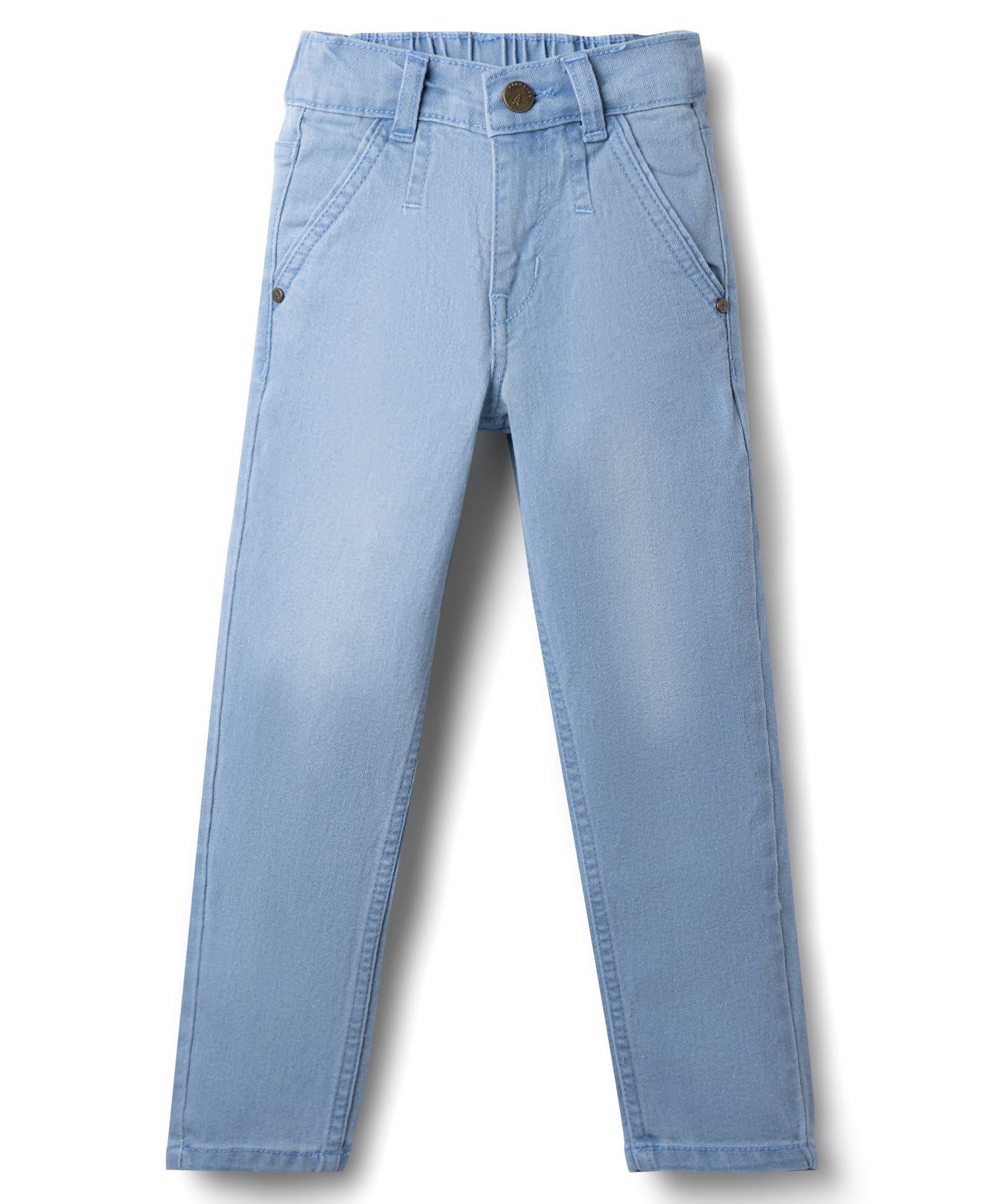 Pine Kids Denim Woven Full Length Washed Jeans - Light Blue-picture-11