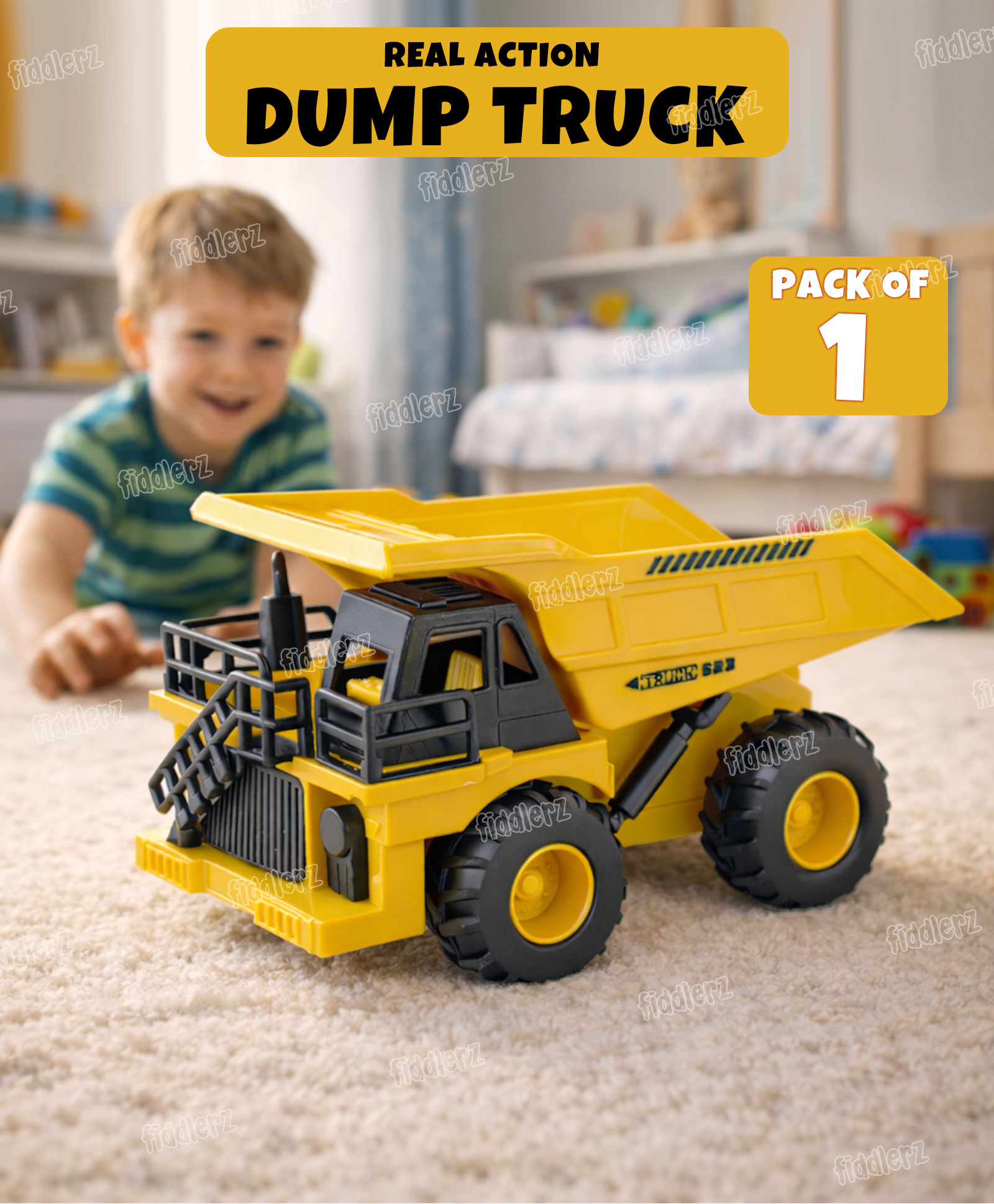Fiddlerz Push and Go Toy for Kids Construction Truck Toy Friction Powered Crawling Vehicle Fun Interactive Toy for Boys and Girls (Pack of 1)-image-6