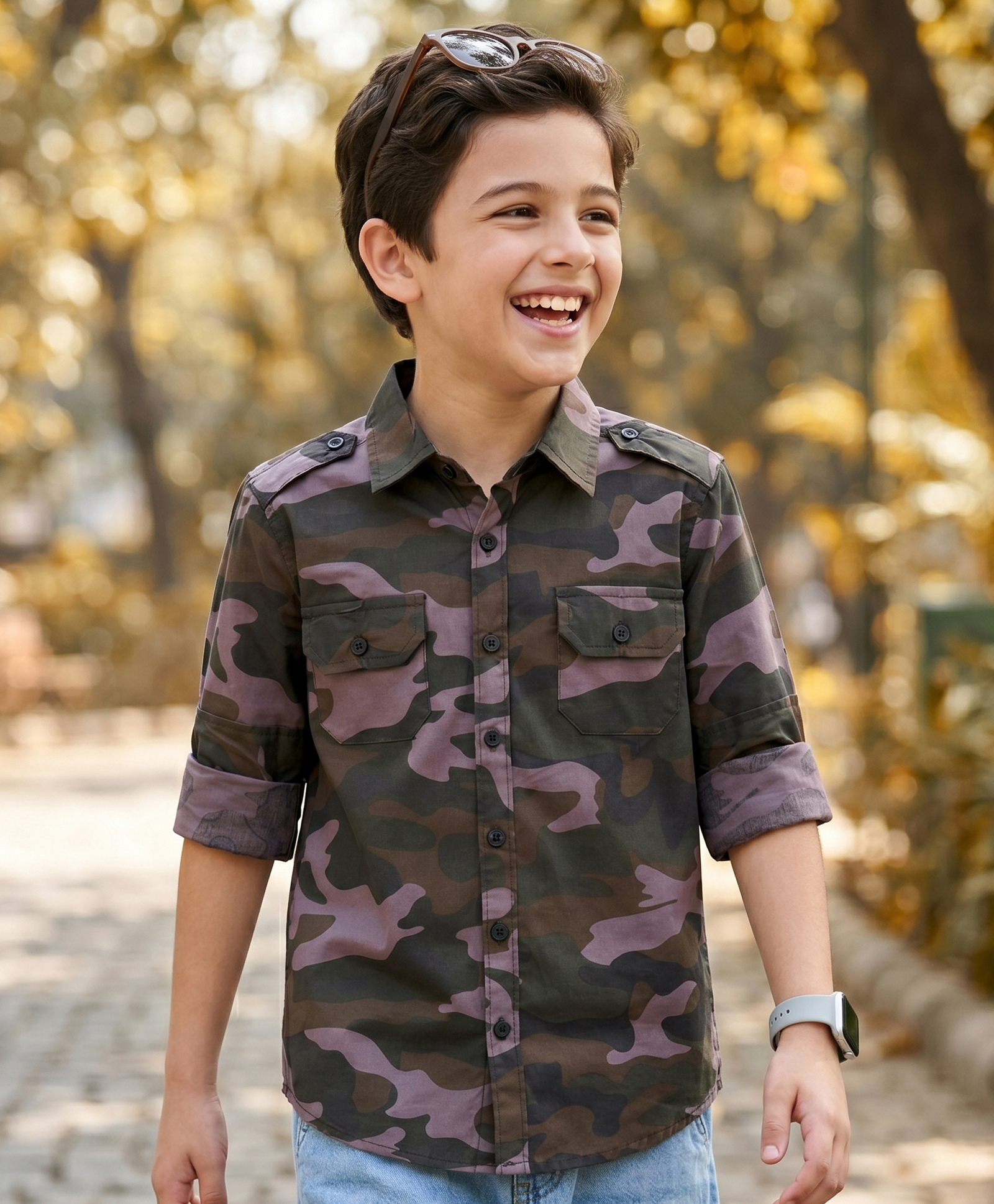 Pine Kids Cotton Woven Printed Shirts with Roll Up Sleeves Multi Color 7-8 Years-picture-26