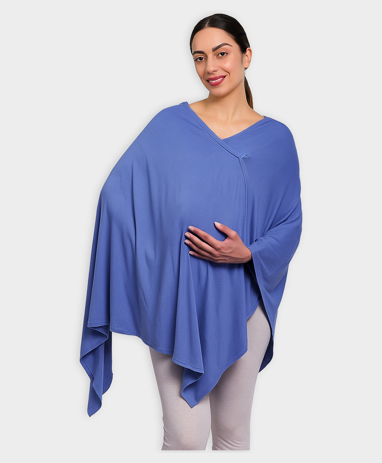 Mi Arcus Modal Knit Solid Feeding Cover- Blue-image-11