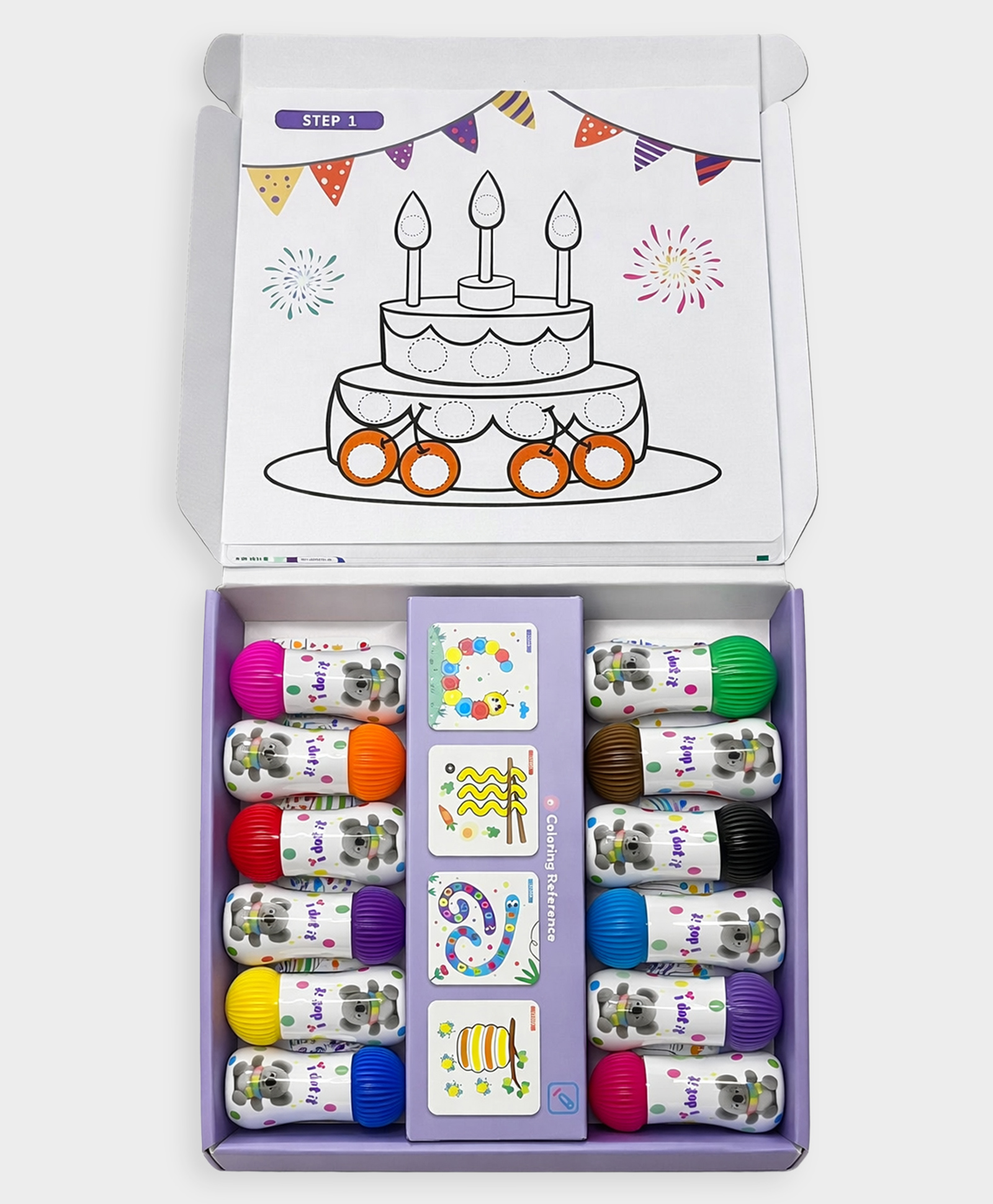 Mi Arcus 12 Colorful Water-Ink Dot Markers and 12 activity sheets- Multicolor-picture-26