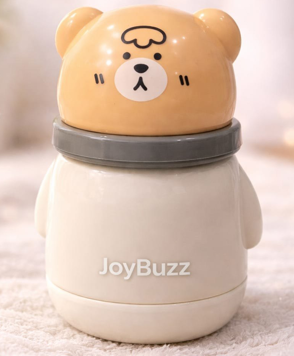 JoyBuzz Baby Powder Puff with Container | Soft & Gentle | BPA Free | Cute Bear Design | For Newborn & Infants - Brown-image-43