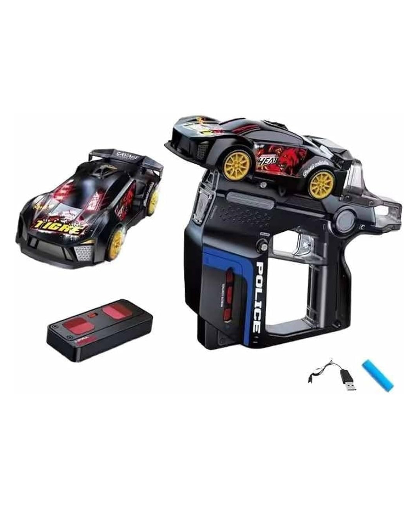 Happy Hues RC Battle Car with Tag Gun-2.4GHz High Speed Racing, Infrared Battle Mode & Stunt Rollover- Best Birthday Gift for Boys & Girls (Ages 6+). Interactive STEM Toy-Black-picture-38