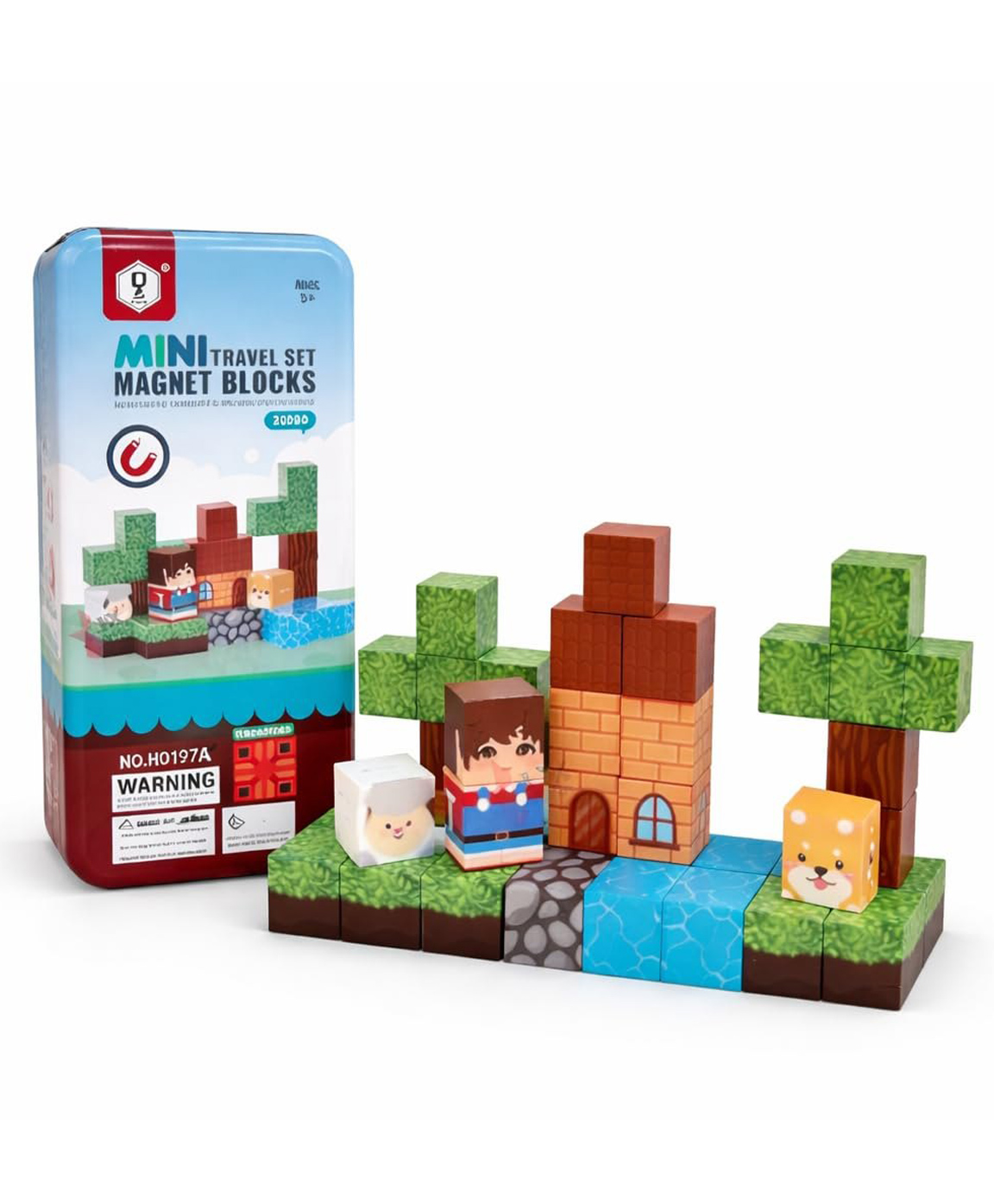 Happy Hues Farm Mini Travel Magnetic cube Set for Kids DIY STEM Building Toy-Educational Magnet Blocks - Birthday Gift for Boys & Girls - 38 Pieces-image-47