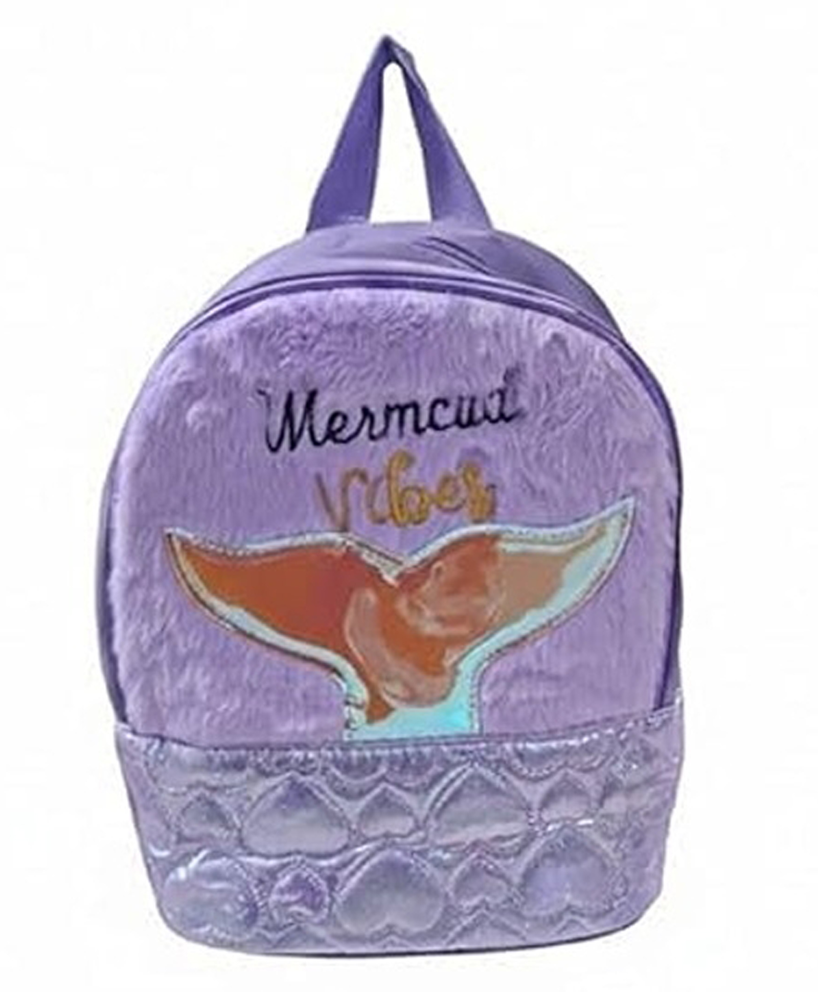 HAPPY HUES 11 Inches Magical Mermaid 5.25L Mini Backpack, Waterproof Preschool Bag for Girls Ages 2-6 Years with Shiny Mermaid Tail & Adjustable Straps-Purple-picture-11