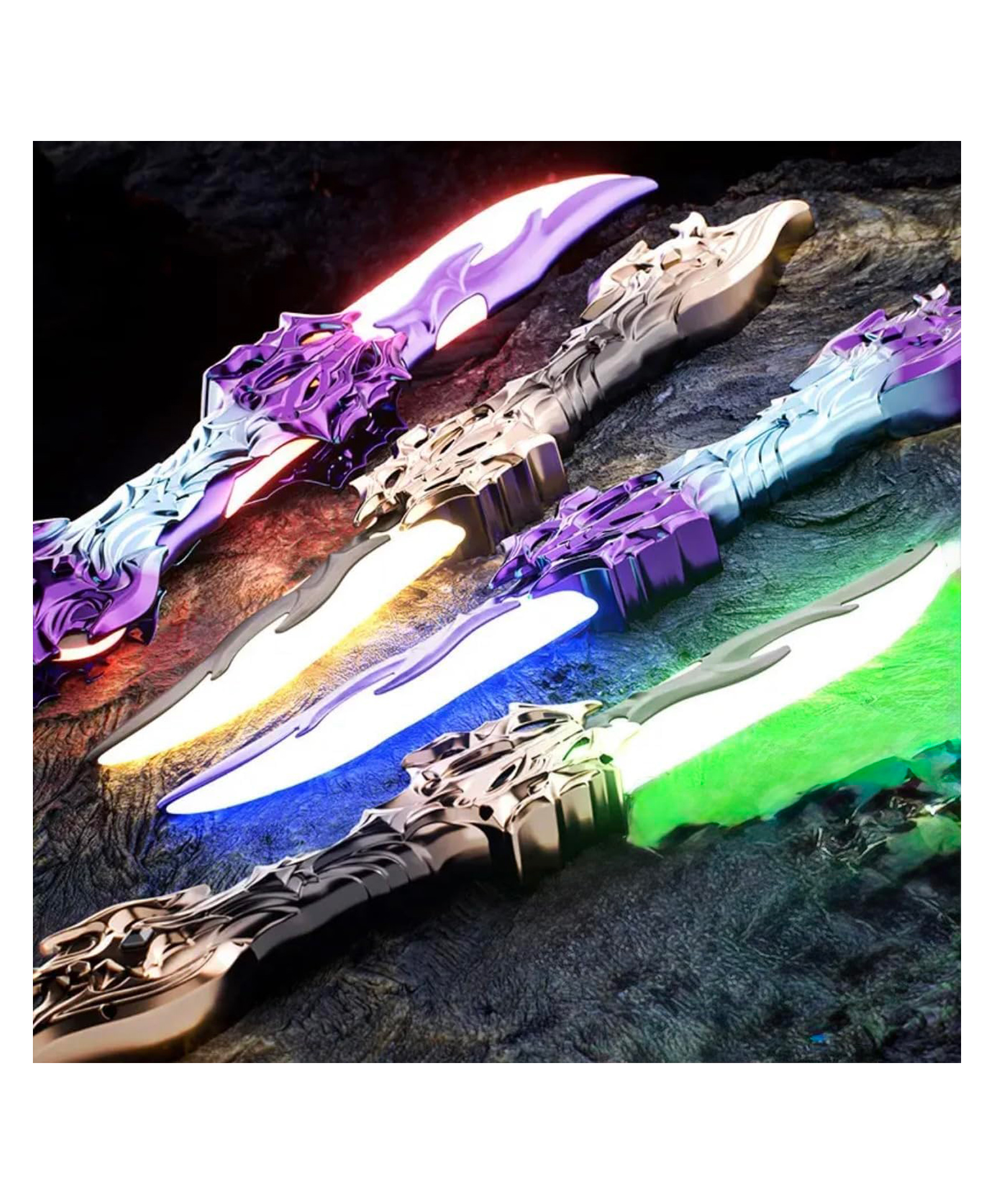 AKN TOYS Folding Blade Replica with Dragon Design Metal Fantasy Sword Collectible, Decorative Display Piece for Desk - PACK OF 1 ( COLOR AND DESIGN MAY VARY )-picture-13