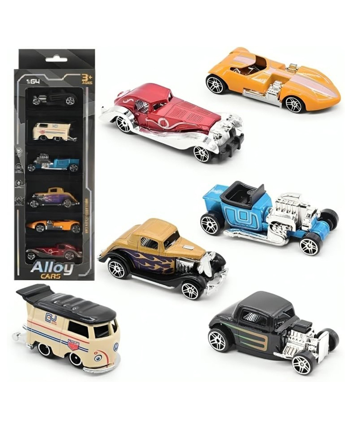 AKN TOYS Vintage Metal Cars 6 Pcs Vehicles, Car Play Set for Toddlers,Boys Die-Cast Car Set - PACK OF 1 ( COLOR AND DESIGN MAY VARY )-picture-26